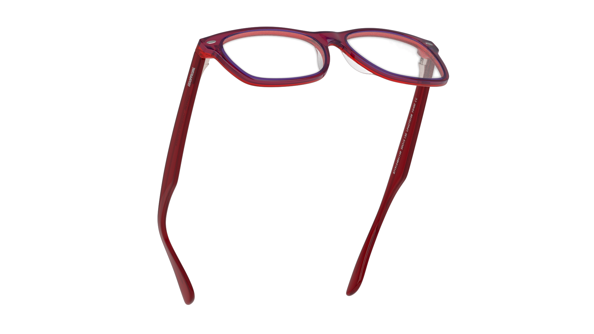 Bottom_Up Unofficial UN OT0108 (VV00) Children's Glasses Transparent / Red