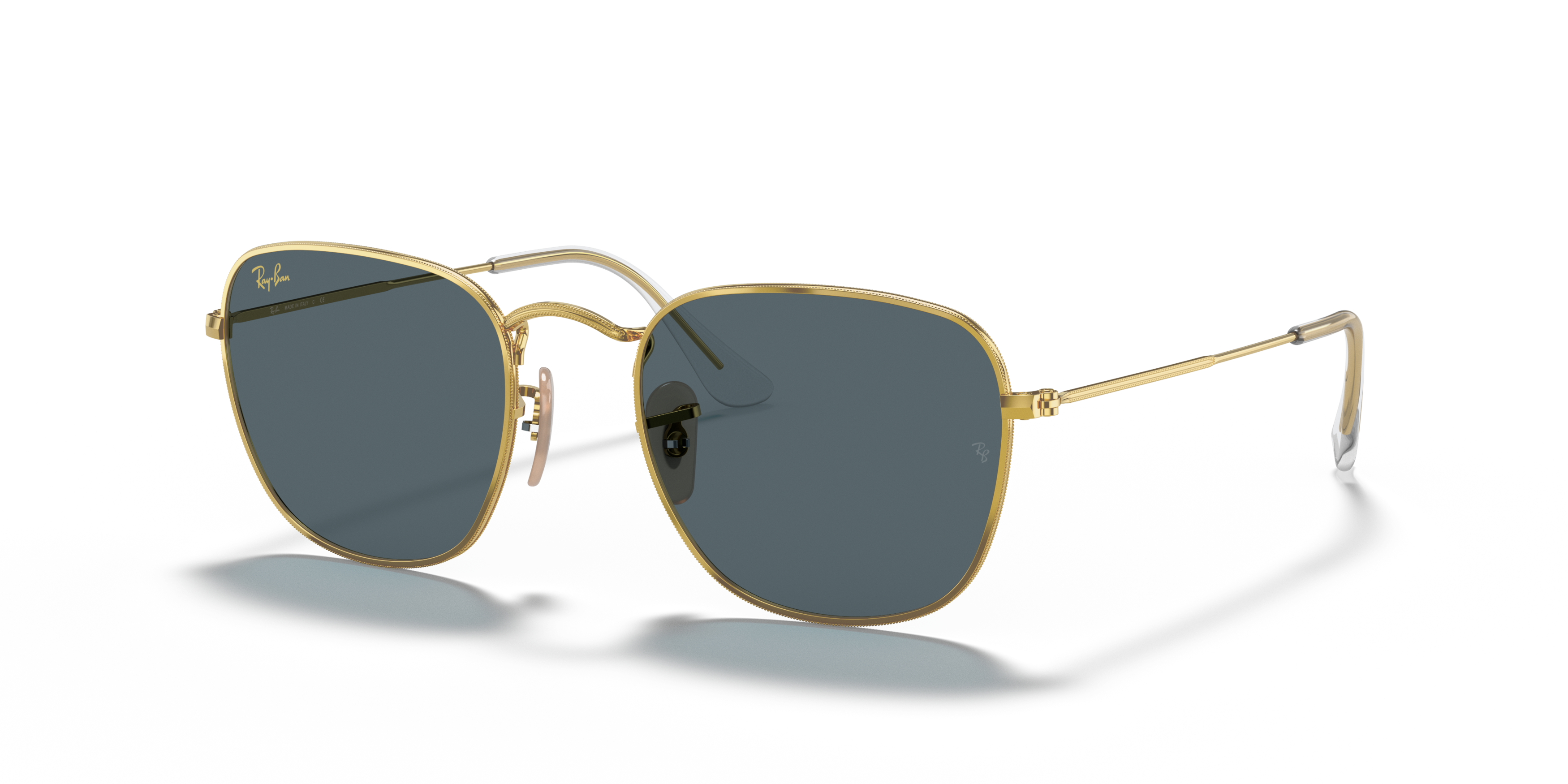 Angle_Left01 Ray-Ban Frank Legend Gold RB 3857 (9196R5) Sunglasses Grey / Gold