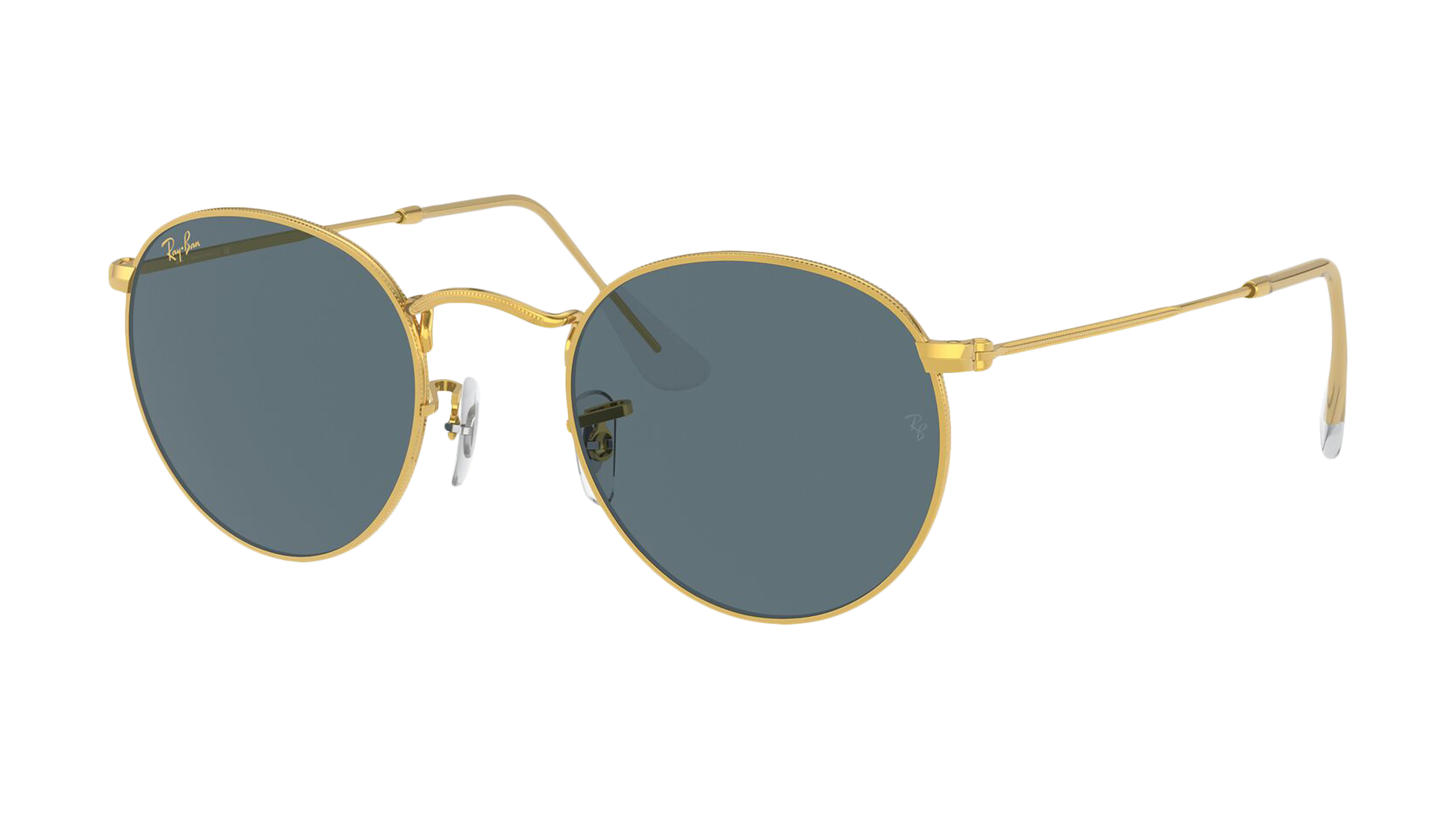 Angle_Left01 Ray-Ban Round Metal Legend Gold RB3447 9196R5 Blauw / Goud