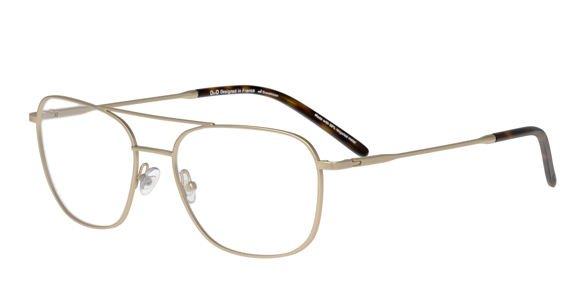 Angle_Left01 DbyD Re.Metal DB OM7004 Glasses Transparent / Gold