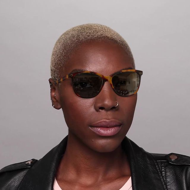 On_Model_Female01 Gucci GG 0024S (002) Sunglasses Brown / Tortoise Shell