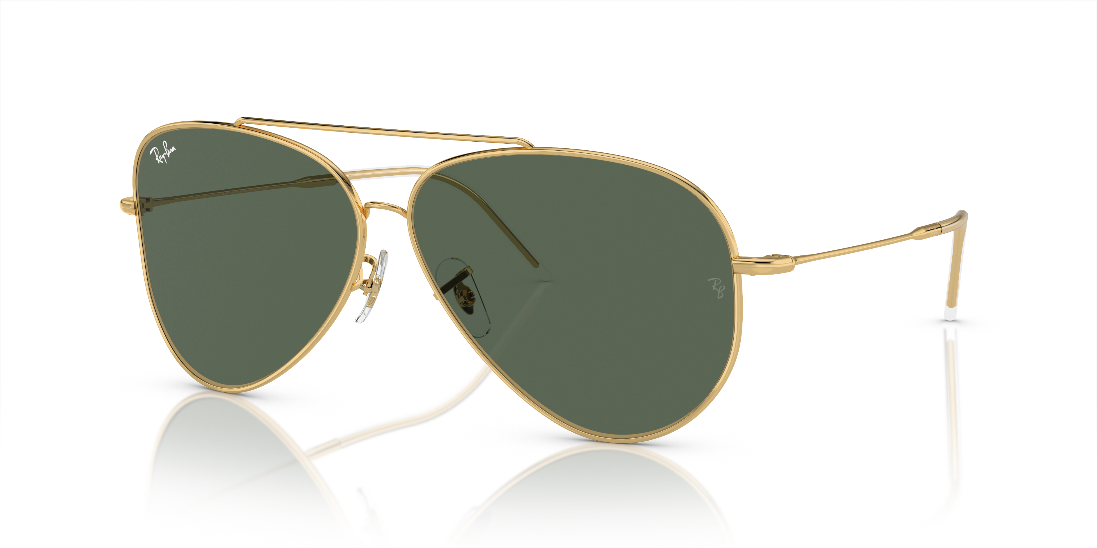 Angle_Left01 Ray-Ban Aviator Reverse RBR 0101S (92023A) Sunglasses Blue / Rose Gold