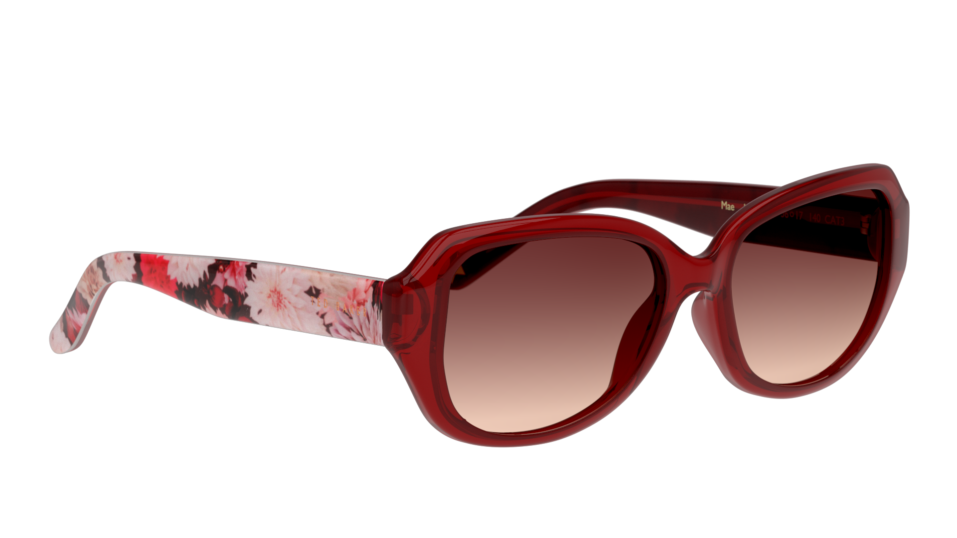 Angle_Right01 Ted Baker Mae TB 1606 (204) Sunglasses Brown / Transparent, Red