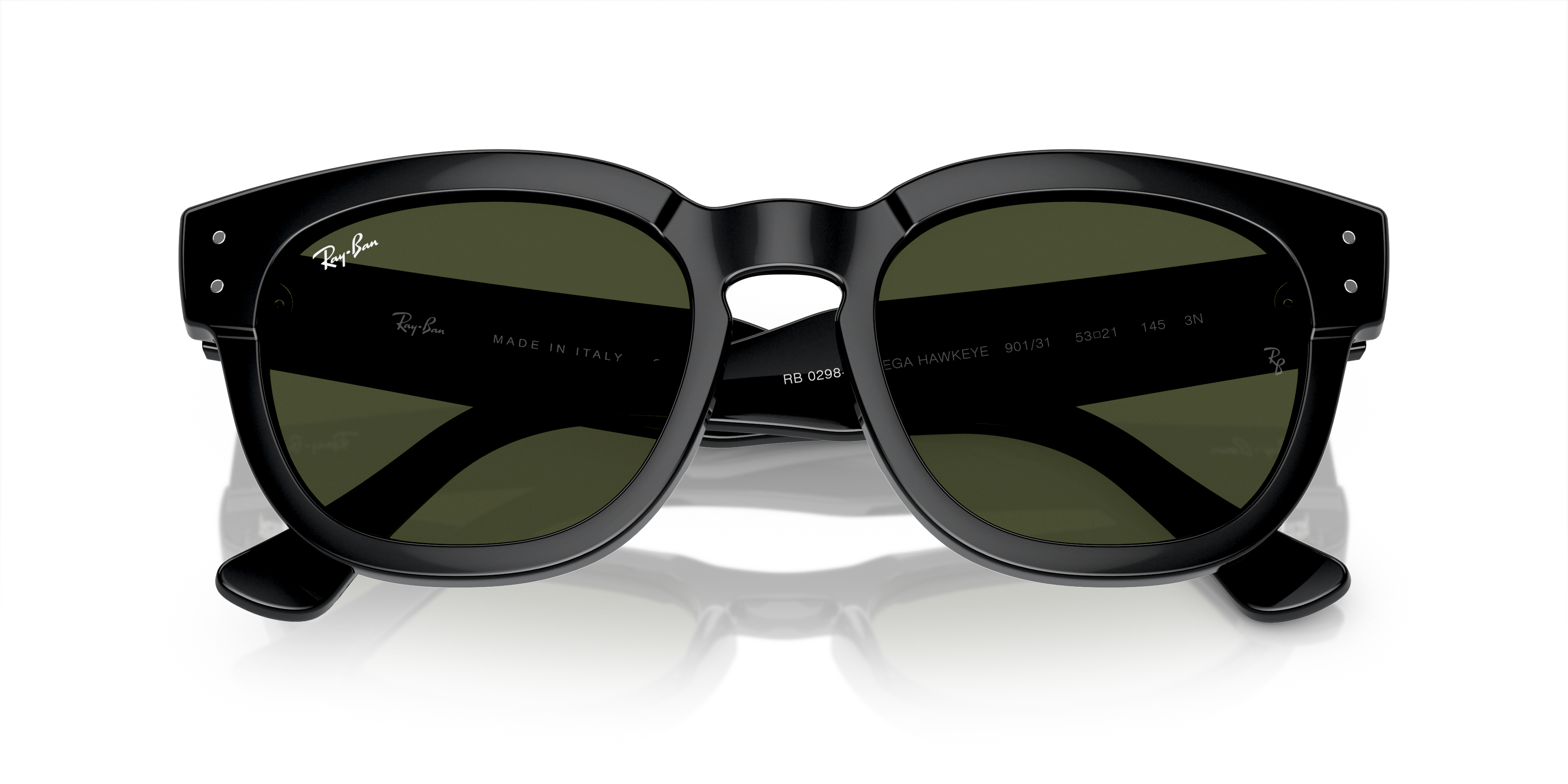 Folded Ray-Ban Mega Hawkeye RB 0298S Sunglasses Green / Black