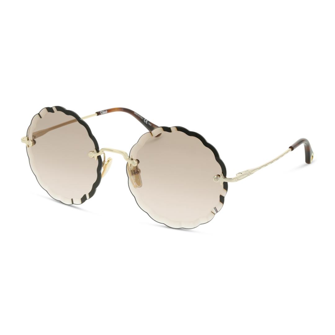 Chloe CH0047S Lunettes de Soleil Femme - Ronde Doré Marron