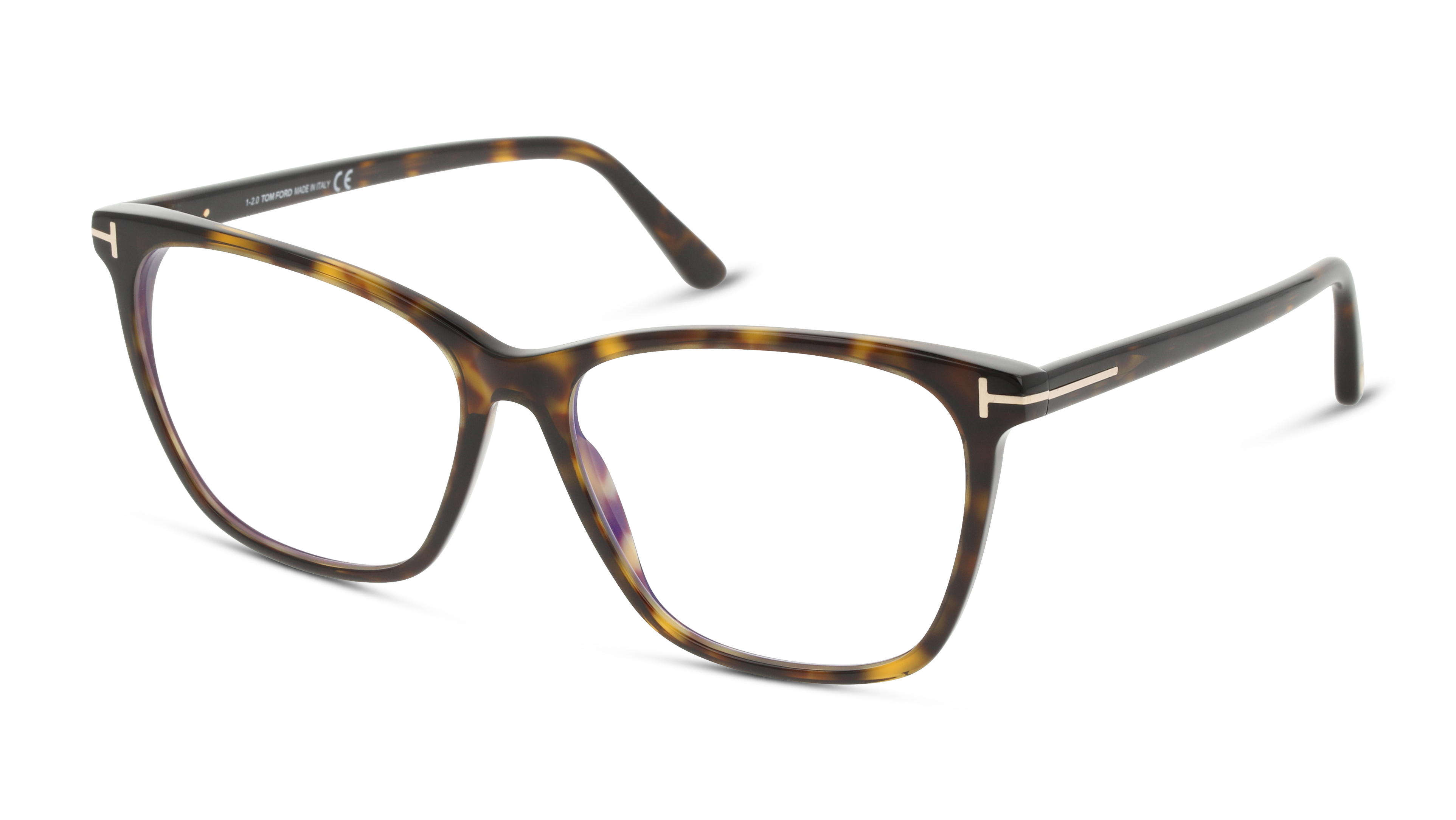 Angle_Left01 Tom Ford FT 5762-B (052) Glasses Transparent / Tortoise Shell