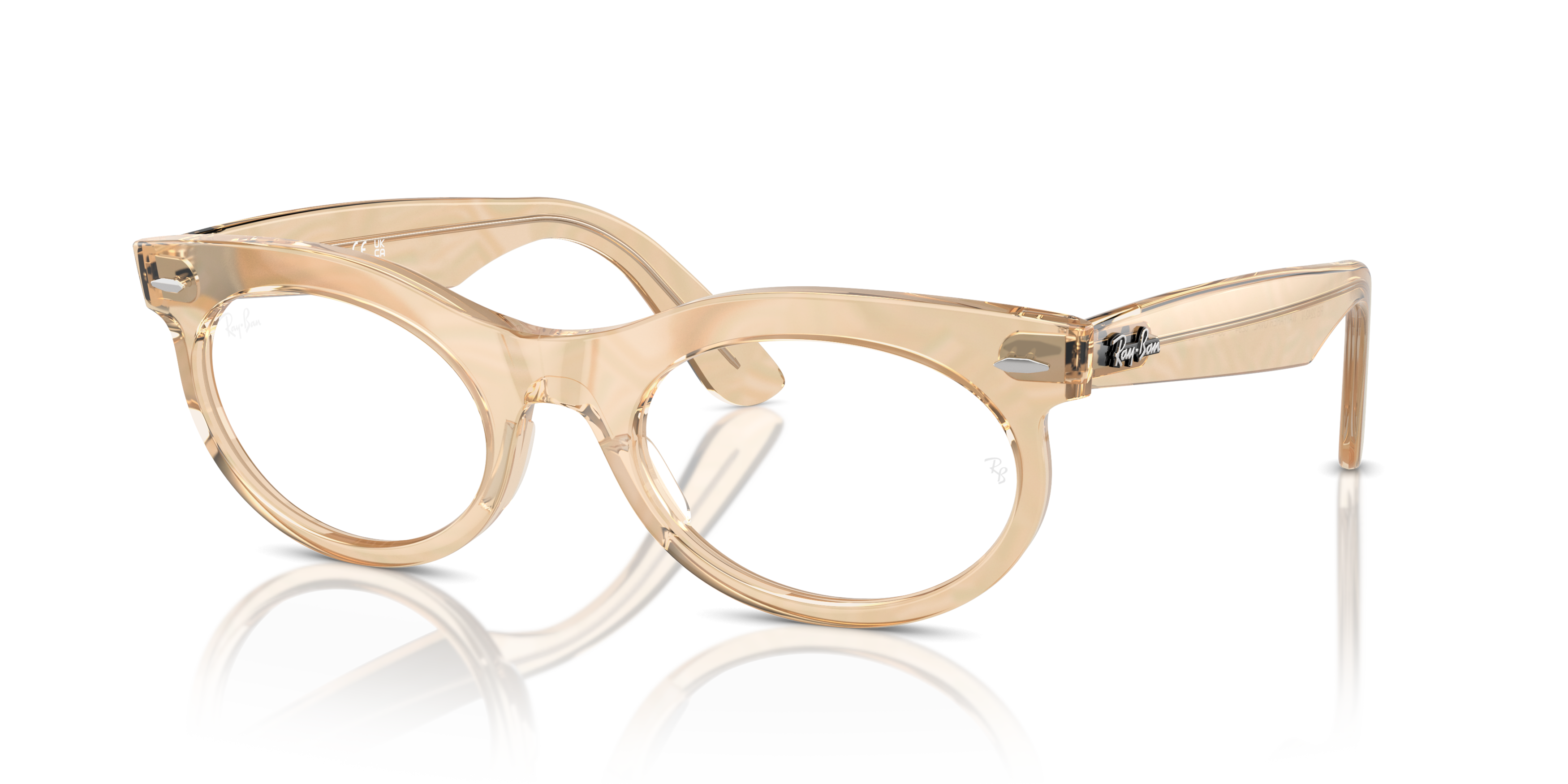 Angle_Left01 Ray-Ban Wayfarer Oval Change RX 2242V Glasses Transparent / Photochromic, Brown