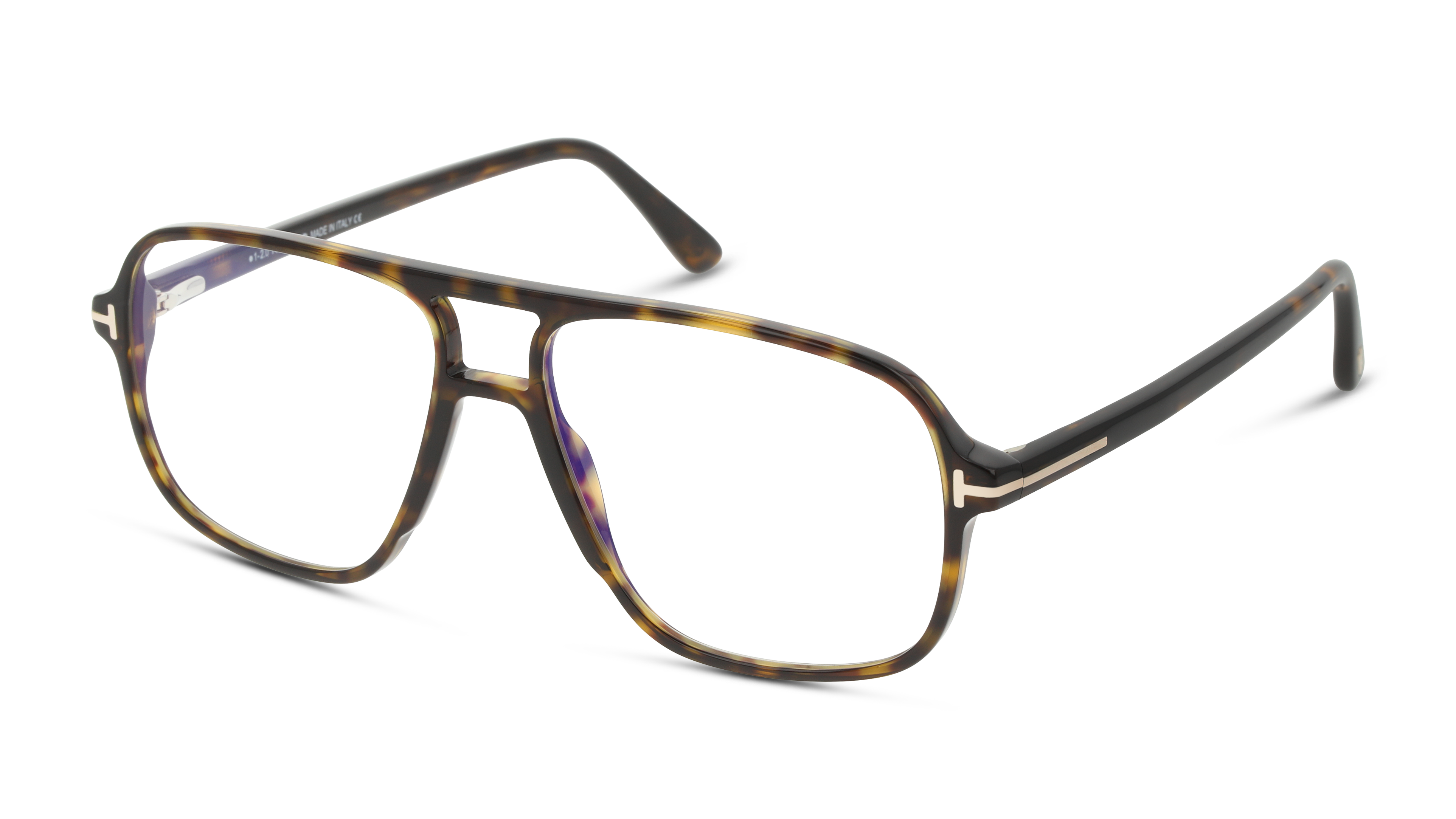 Angle_Left01 Tom Ford FT 5737-B (052) Glasses Transparent / Tortoise Shell