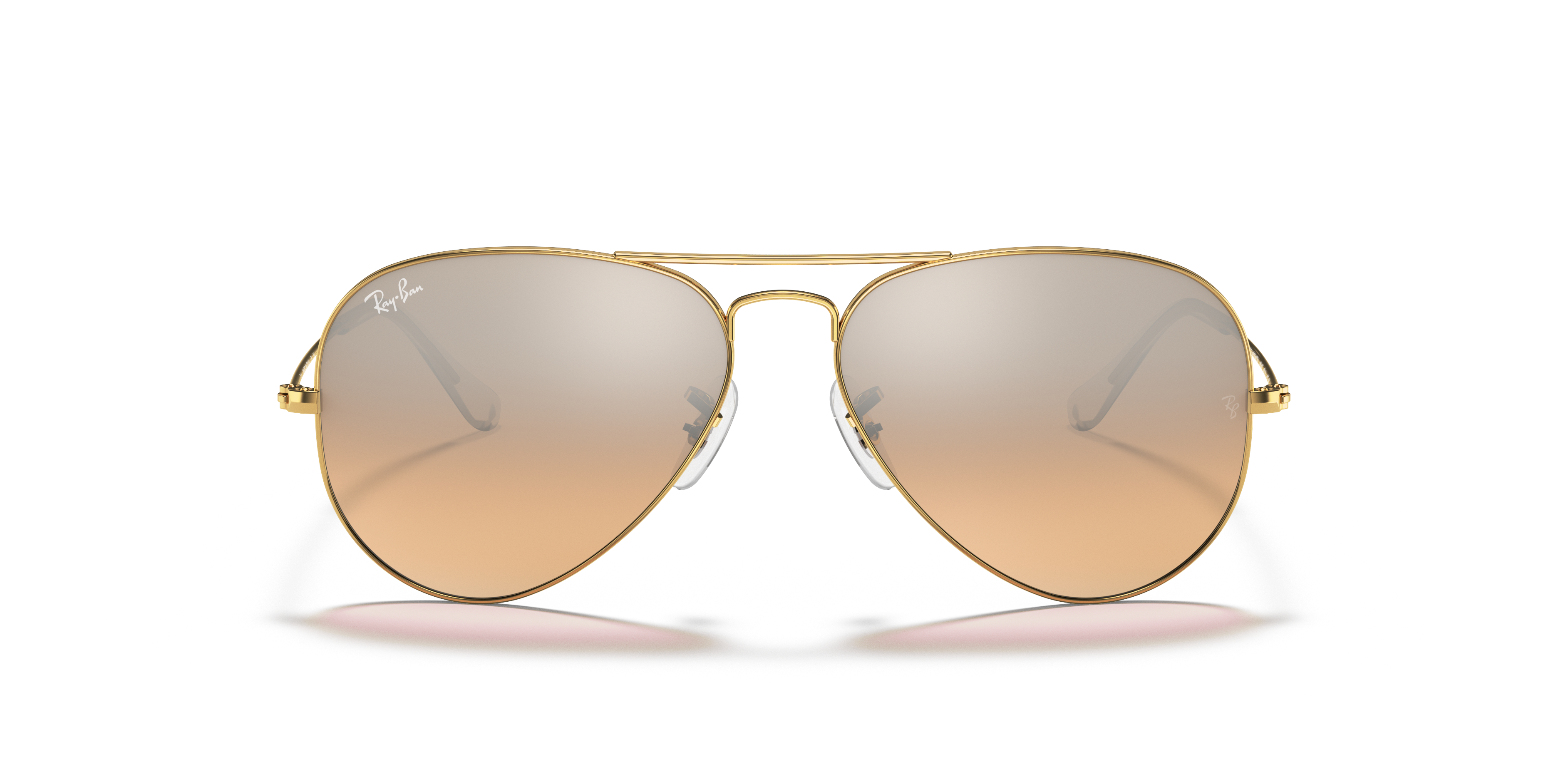 Front Ray-Ban Aviator RB 3025 Sunglasses Pink / Gold