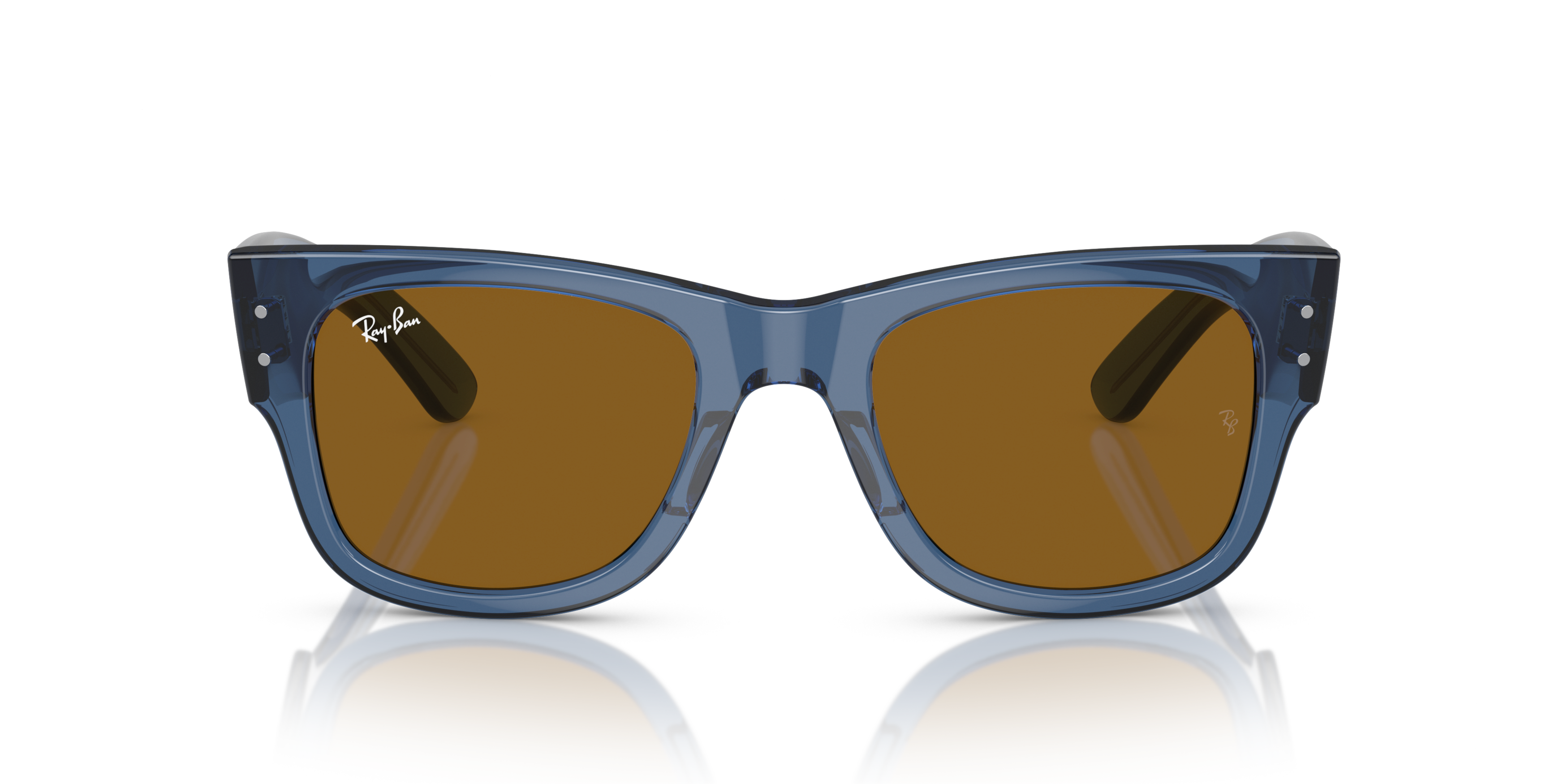 Front Ray-Ban Mega Wayfarer Bio-Based RB 0840S Sunglasses Brown / Blue