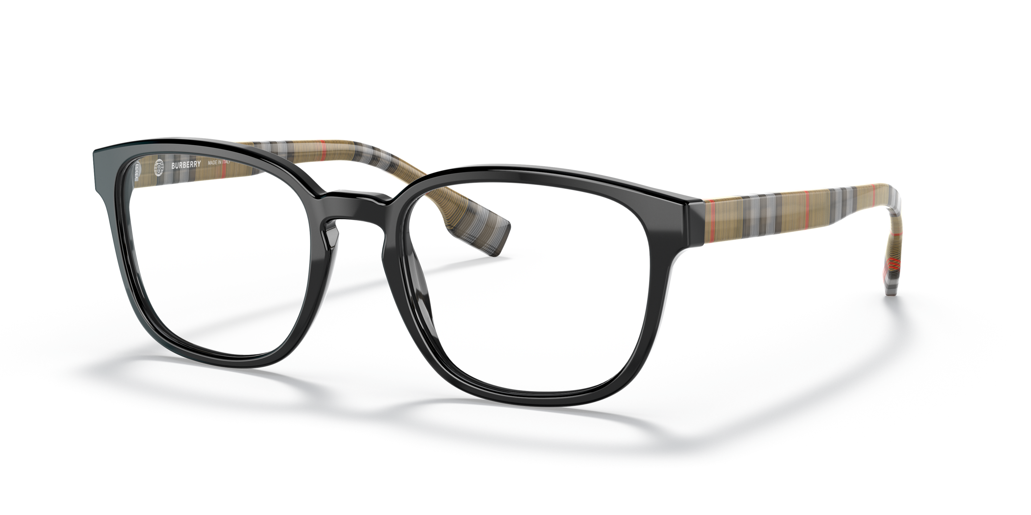 Angle_Left01 Burberry Edison Bio-Based BE 2344 (3952) Glasses Transparent / Black
