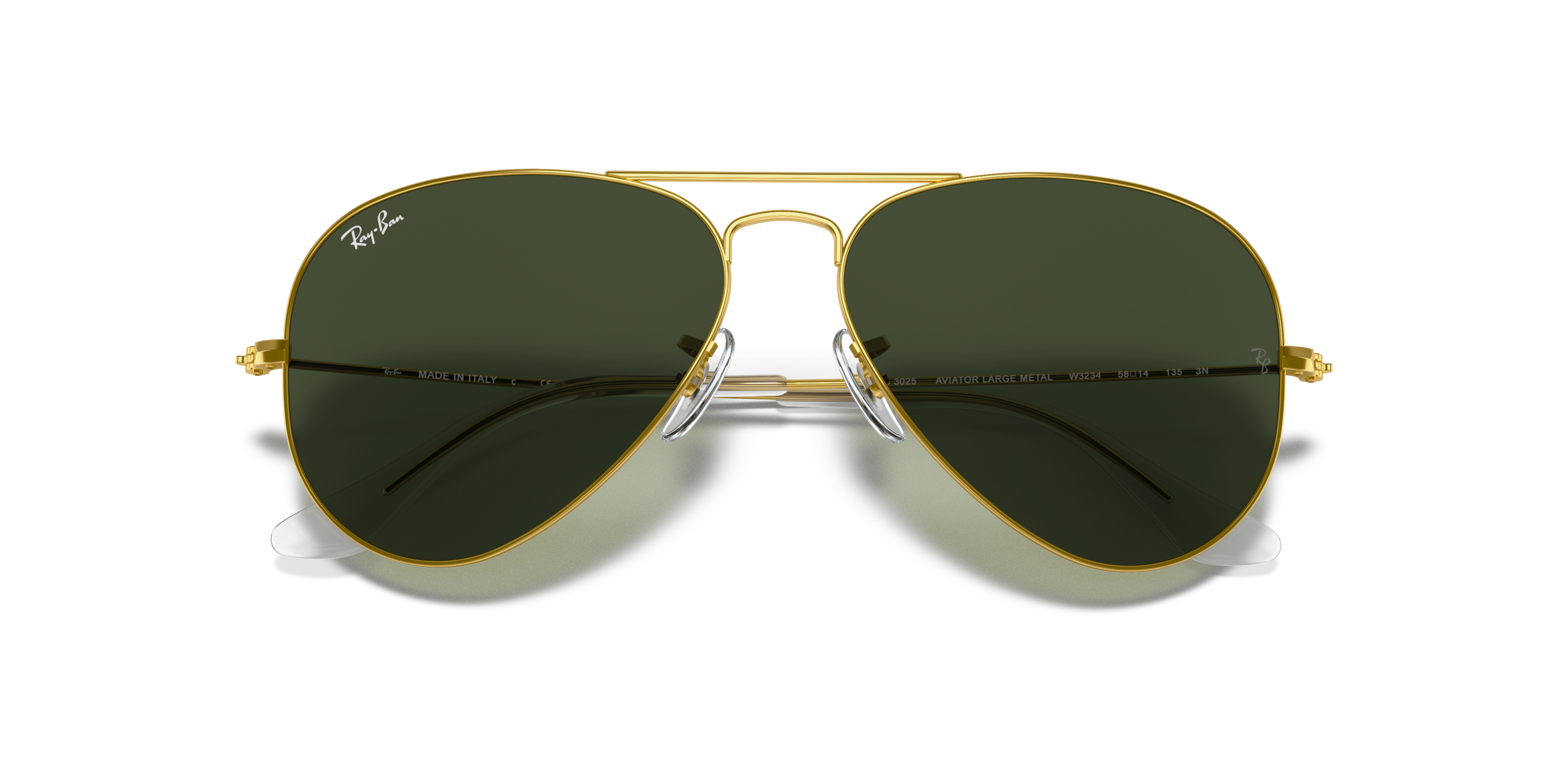 Folded Ray-Ban Aviator (55mm) RB 3025 (W3234) Sunglasses Grey / Gold