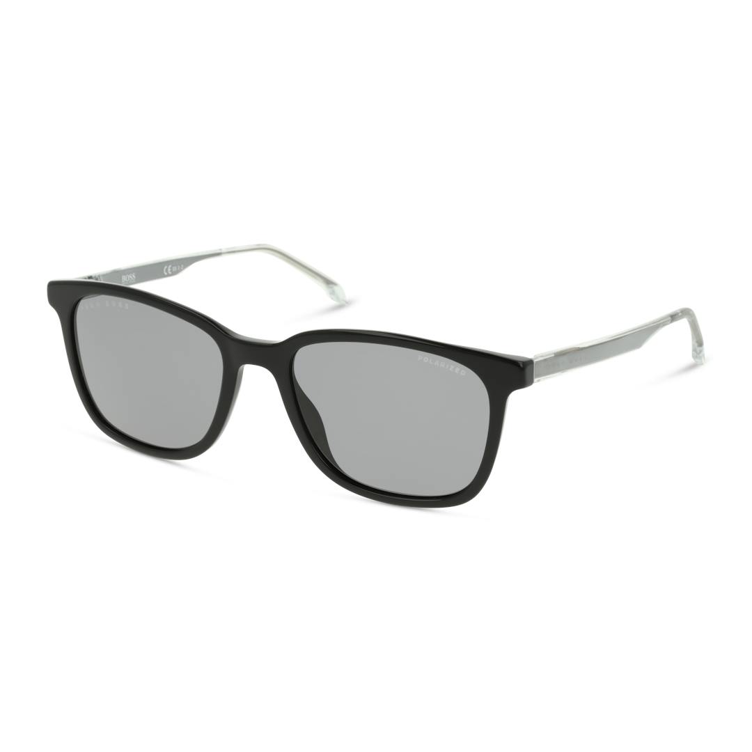 Hugo Boss BOSS 1314/S Lunettes de Soleil Homme - Rectangle Noir Gris - Verres Polarisés - Possibilit