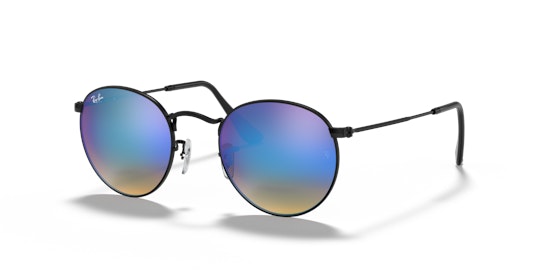 Ray-Ban Round Flash Lenses Gradient RB 3447 Sunglasses Blue / Black