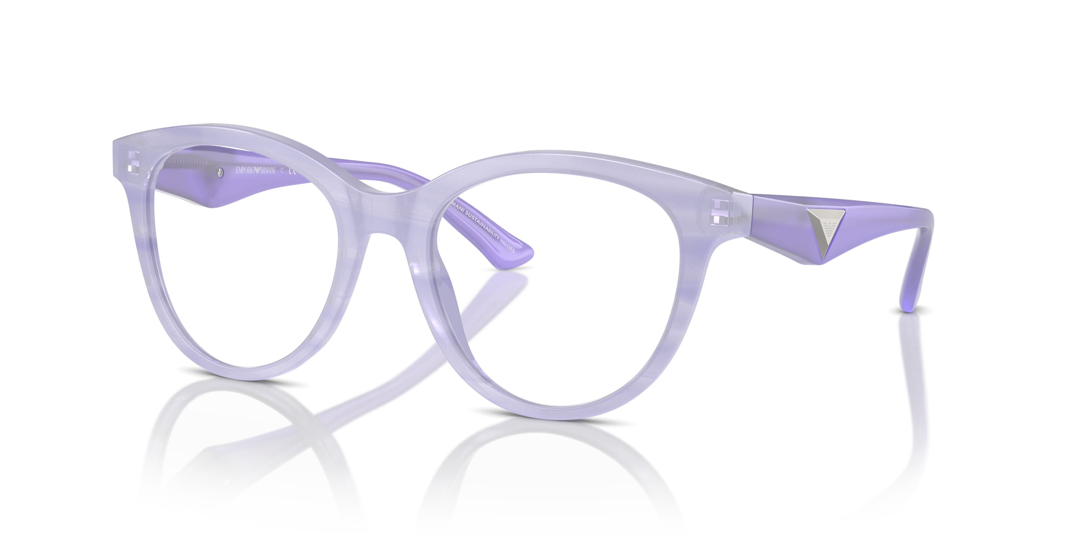 Angle_Left01 Emporio Armani EA 3236 Glasses Transparent / Purple