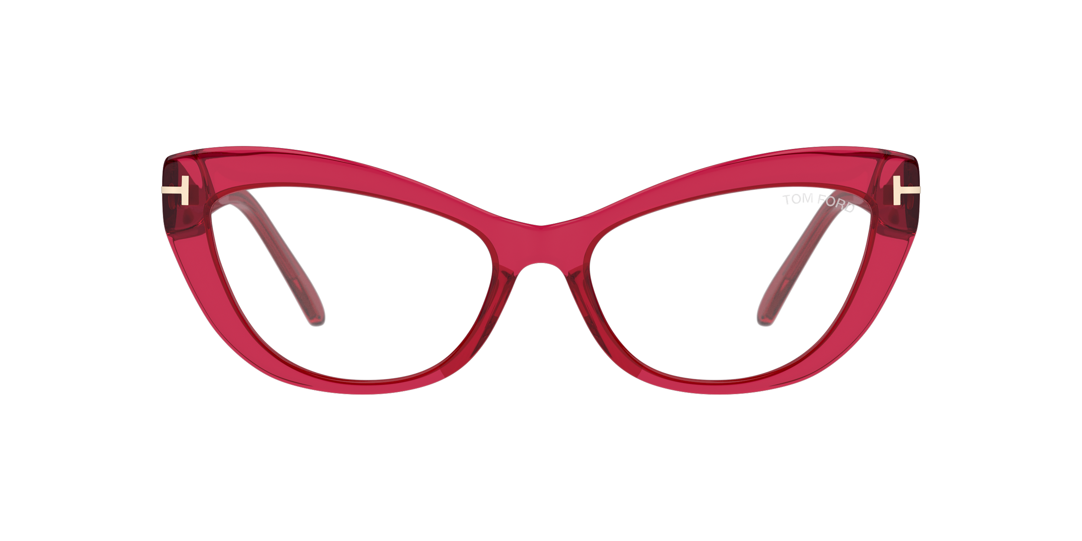 Front Tom Ford FT 5765-B (077) Glasses Transparent / Pink