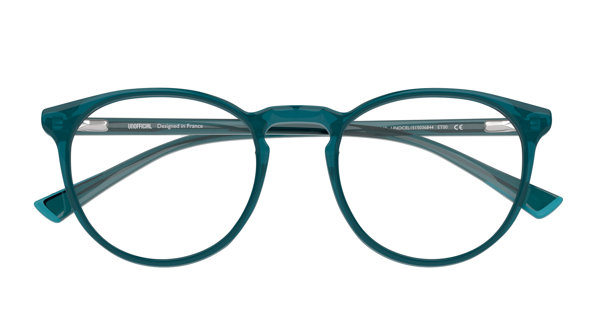 Folded Unofficial UNOM0001 (ET00) Glasses Transparent / Green