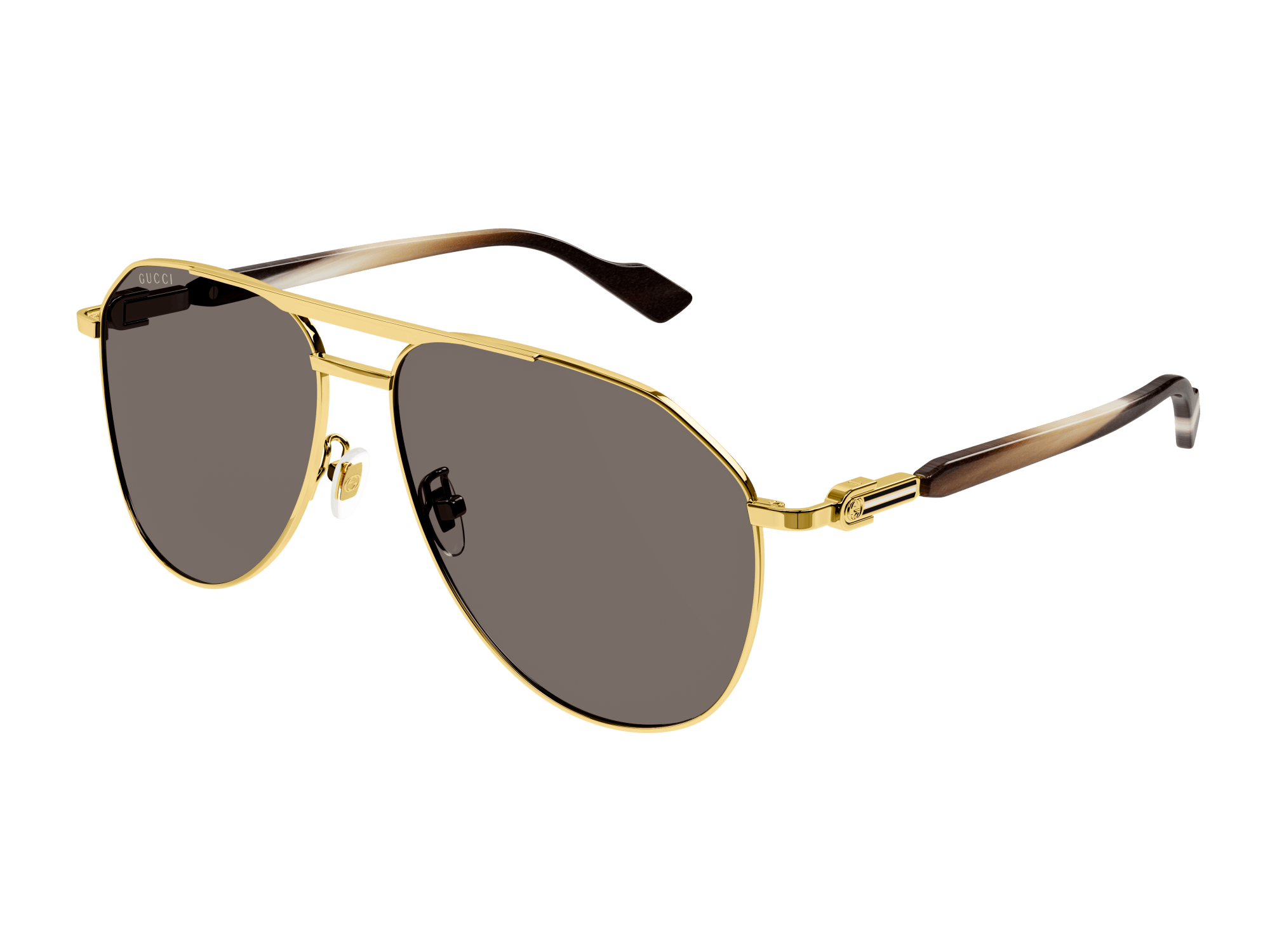 Angle_Left01 Gucci GG 1220S (002) Sunglasses Brown / Gold