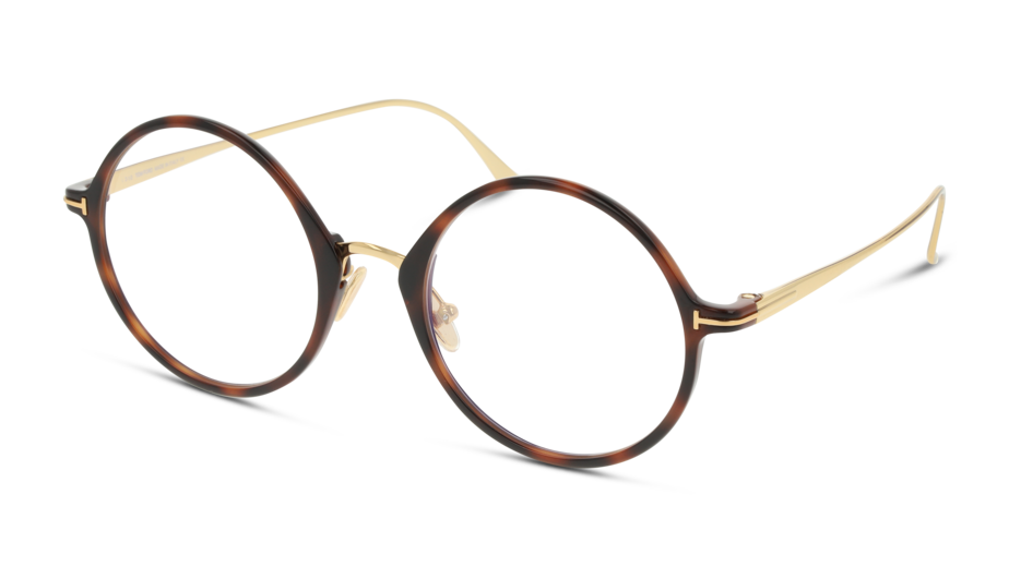 Angle_Left01 Tom Ford FT 5703-B (053) Glasses Transparent / Tortoise Shell