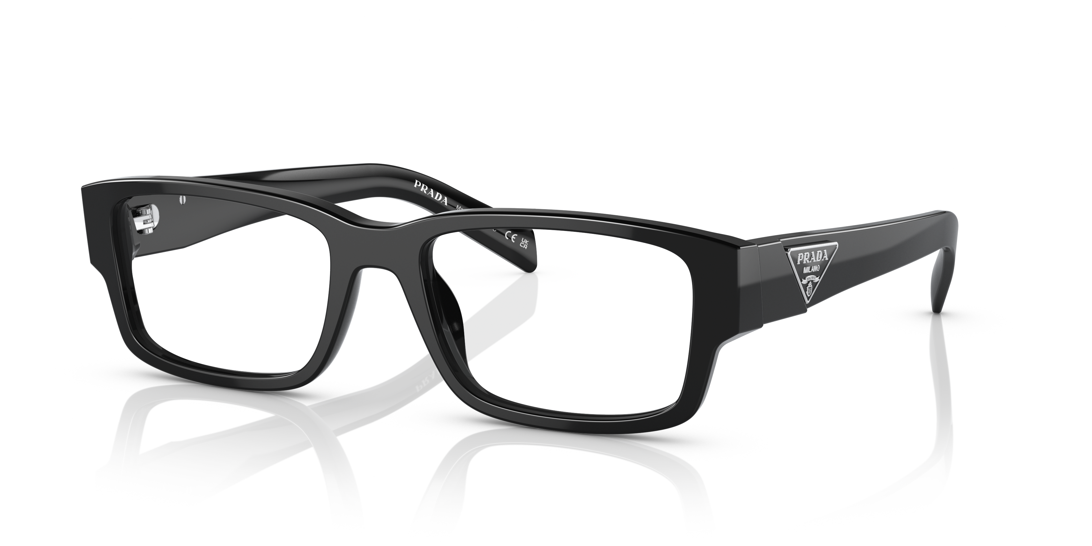 Angle_Left01 Prada PR 07ZV Glasses Transparent / Black