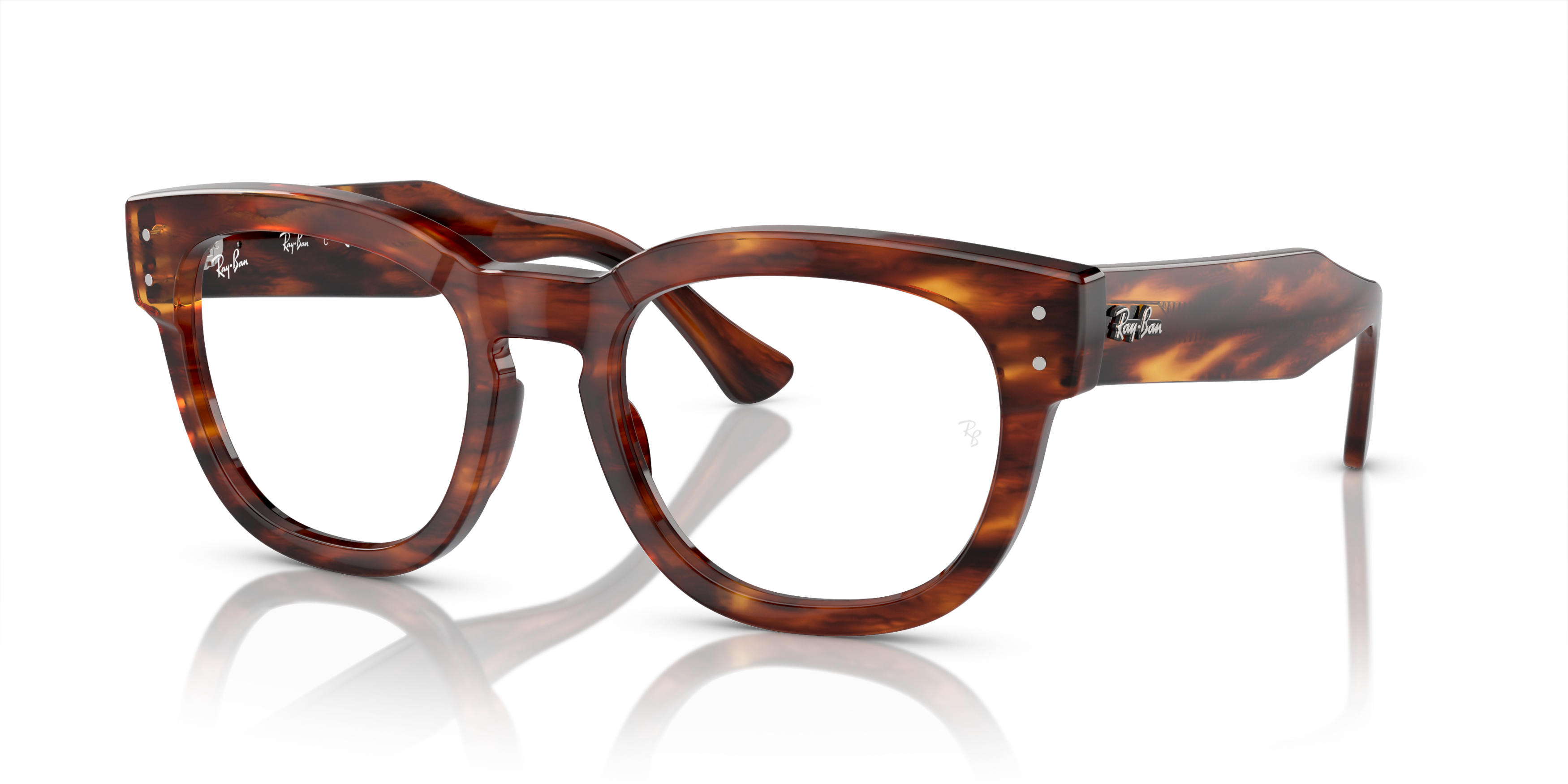 Angle_Left01 Ray-Ban Mega Hawkeye RX 0298 Glasses Transparent / Havana