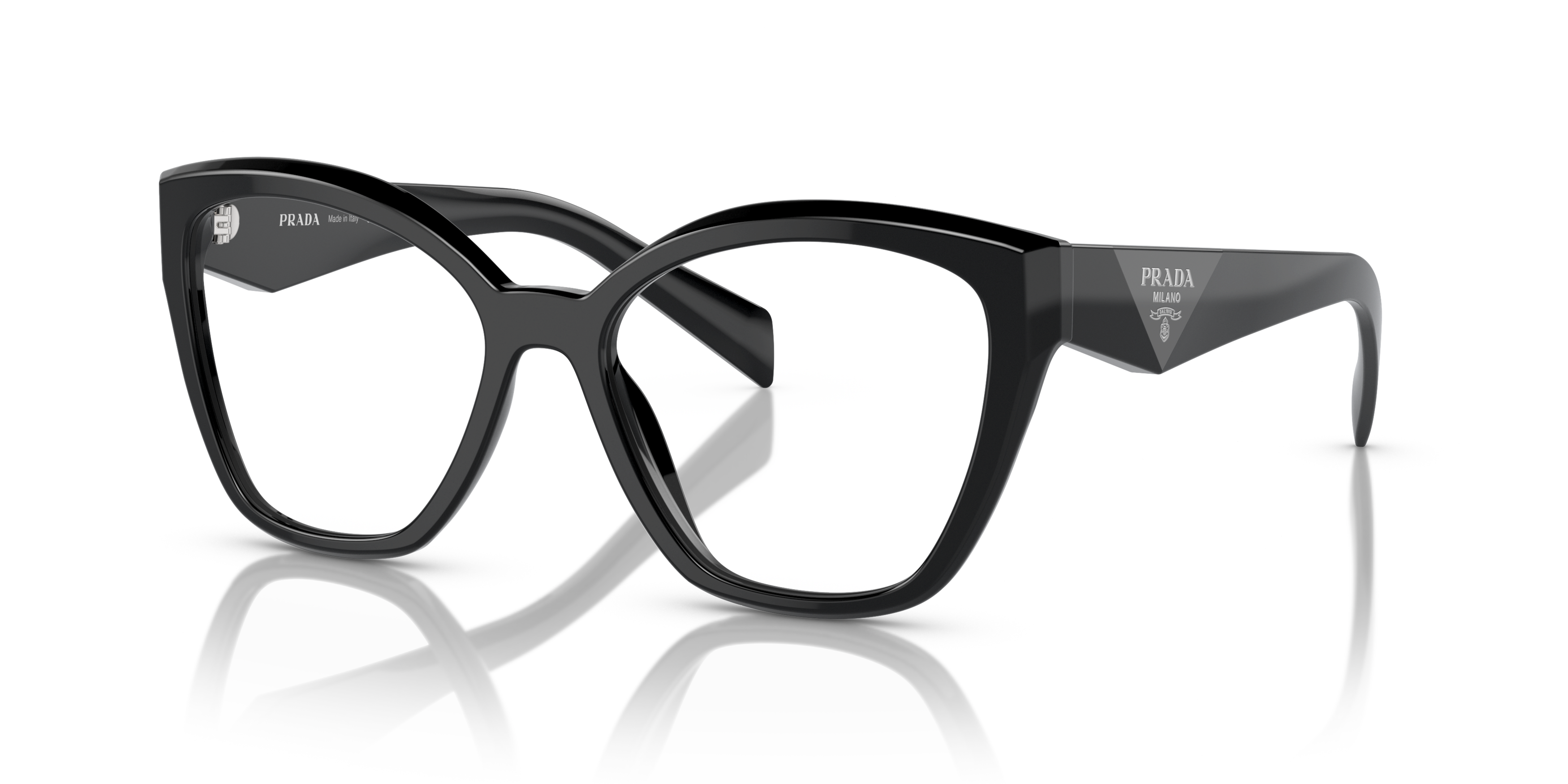 Angle_Left01 Prada PR 20ZV (16K1O1) Glasses Transparent / Black