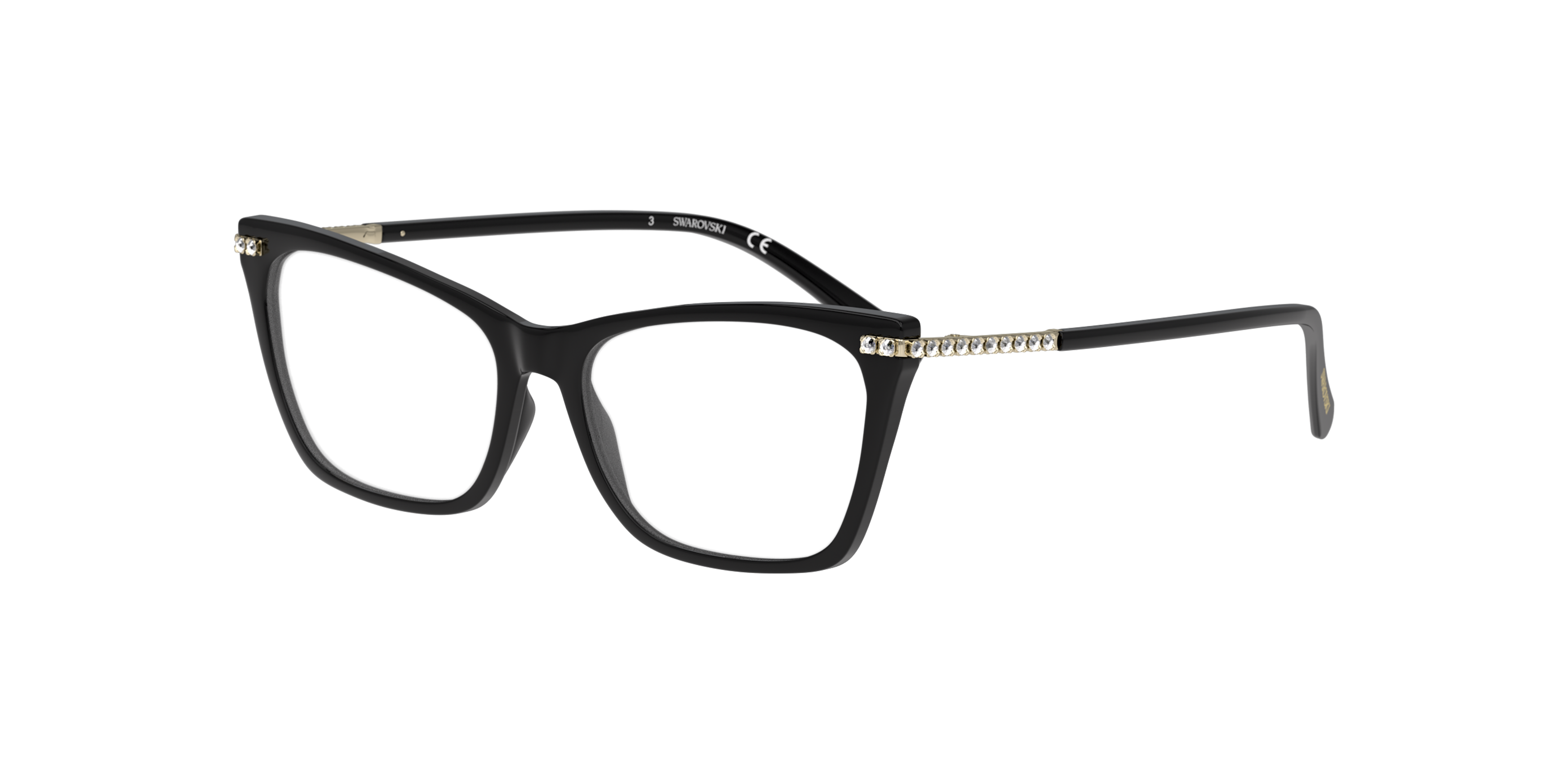Angle_Left01 Swarovski SK 5426 (001) (001) Glasses Transparent / Black