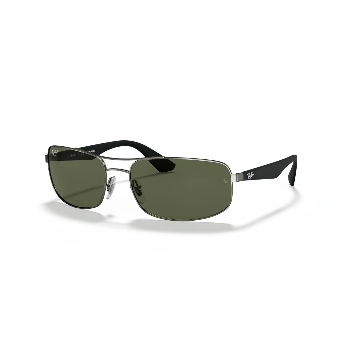 Ray-Ban RB3527 Lunettes de Soleil Homme - Rectangle Gris Vert - Verres Polarisés - Possibilité de ve