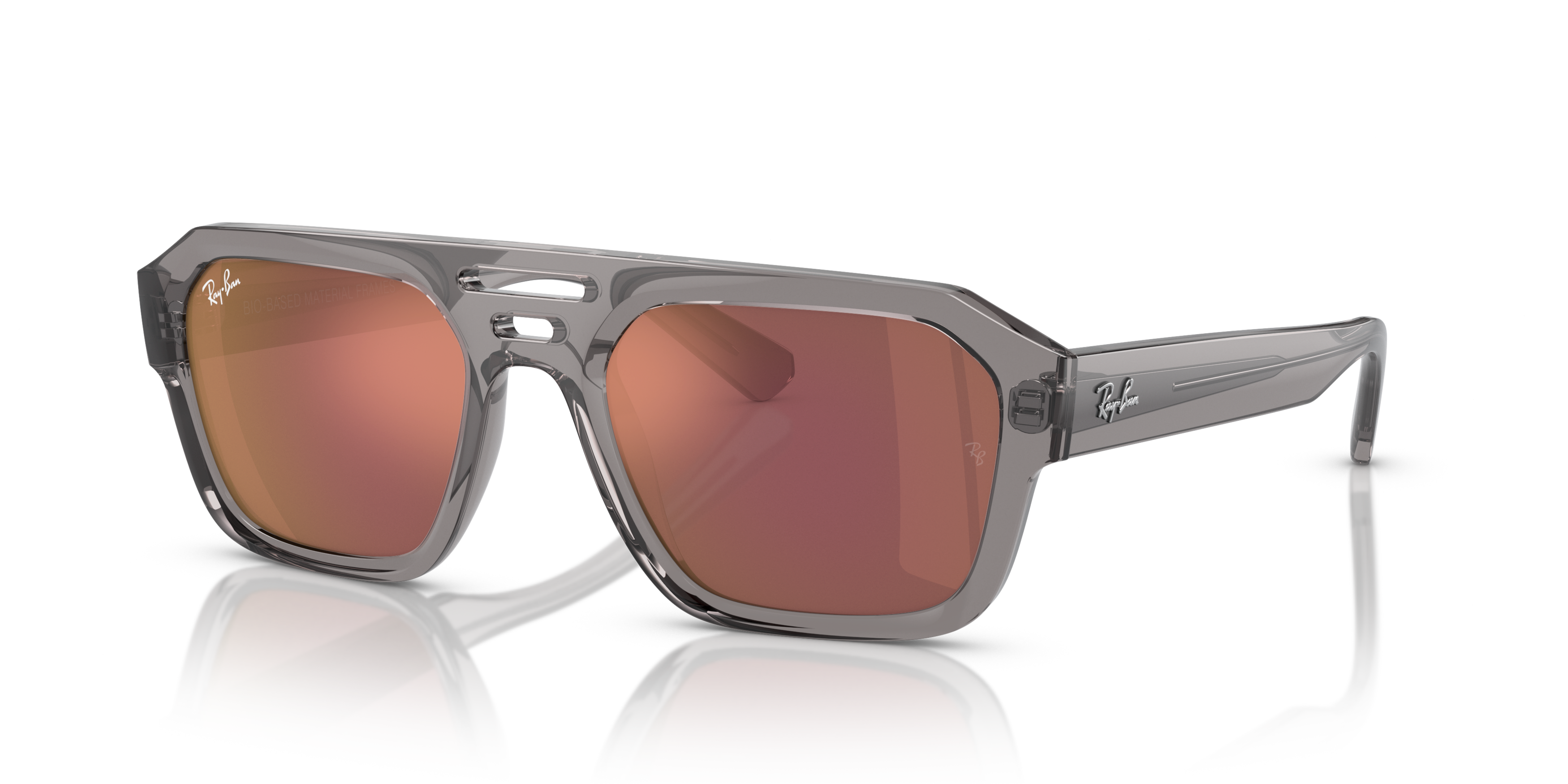 Angle_Left01 Ray-Ban RB 4397 Sunglasses Red / Transparent, Grey