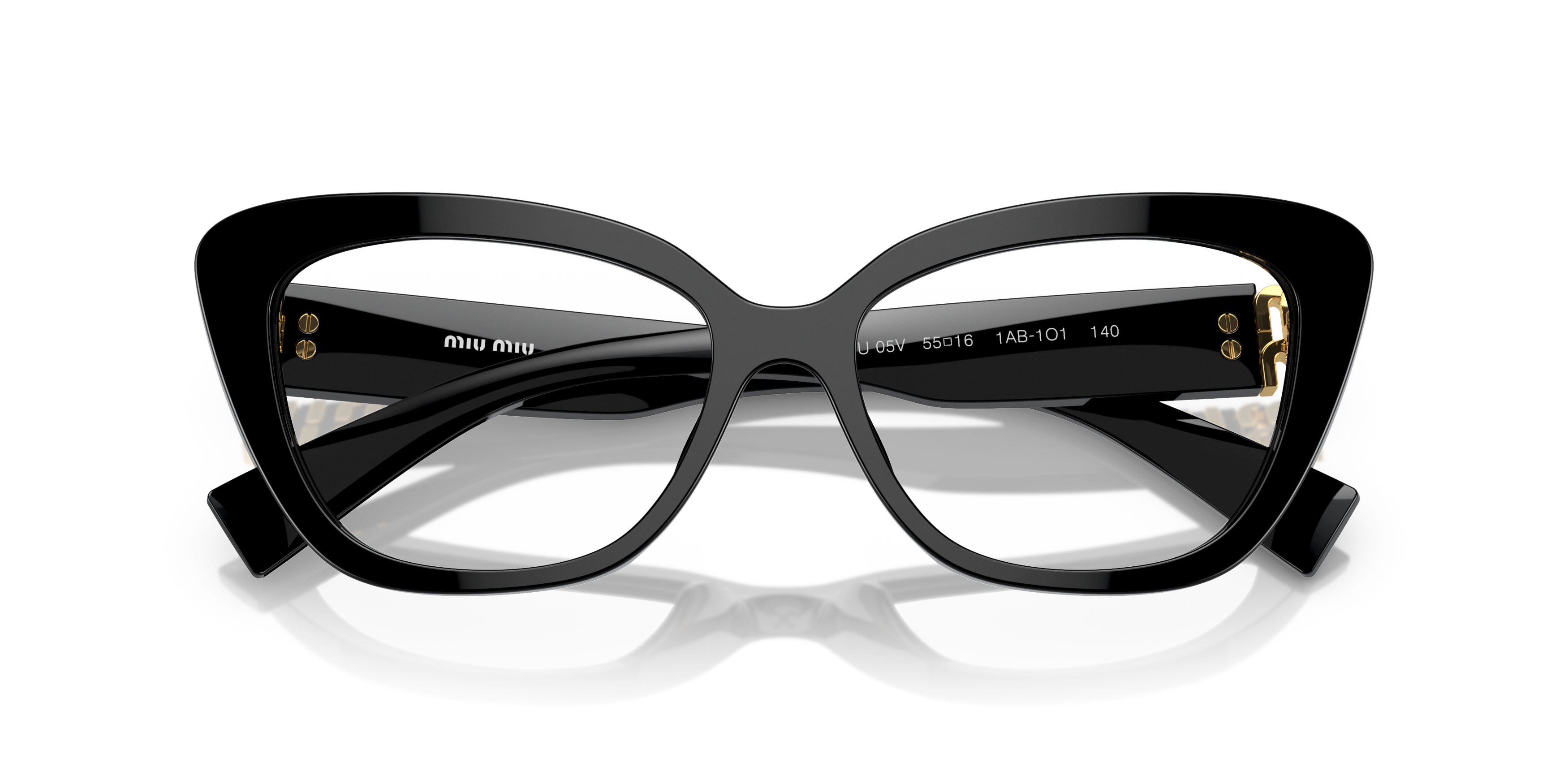 Folded Miu Miu MU 05VV Glasses Transparent / Black
