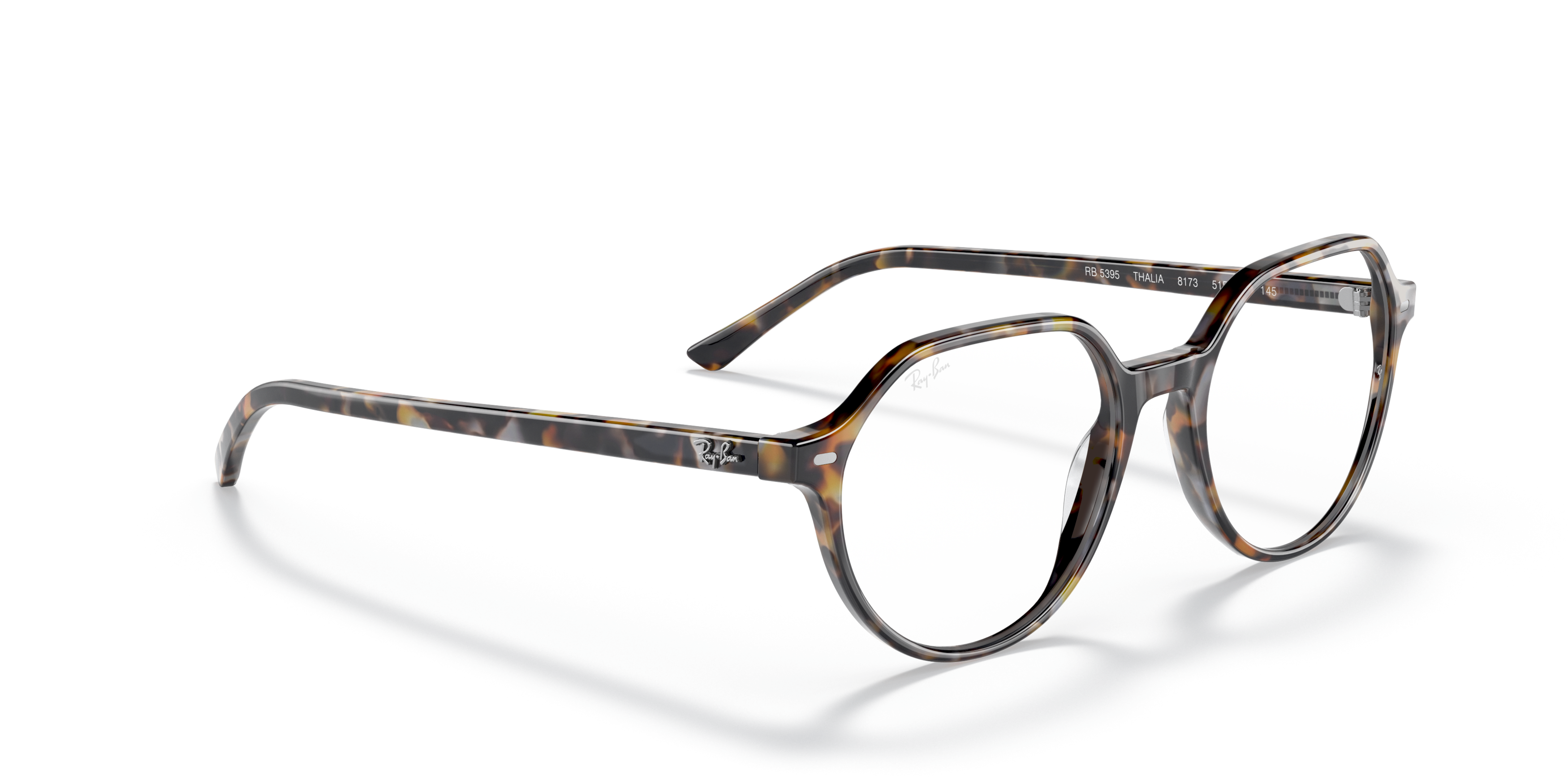 Angle_Right01 Ray-Ban RX 5395 Glasses Transparent / Havana