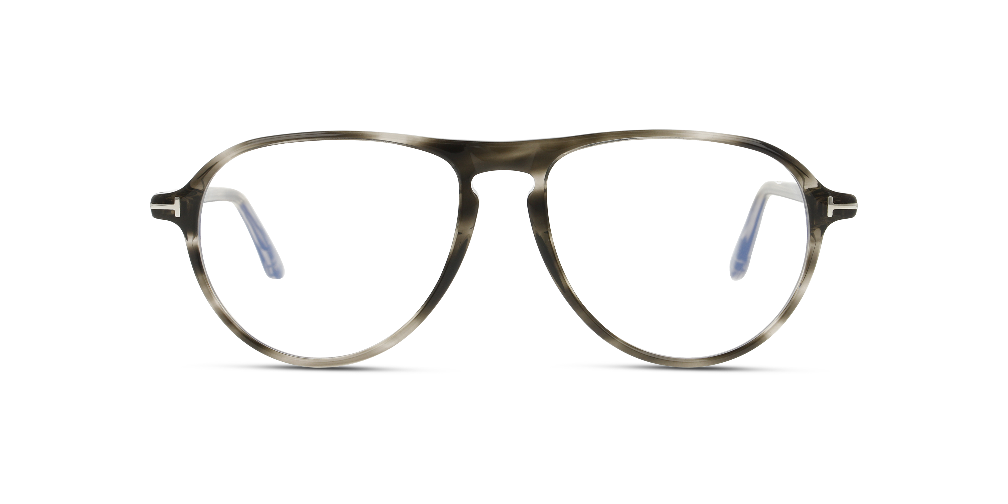 Front Tom Ford FT5869-B (020) Glasses Transparent / Havana, Grey
