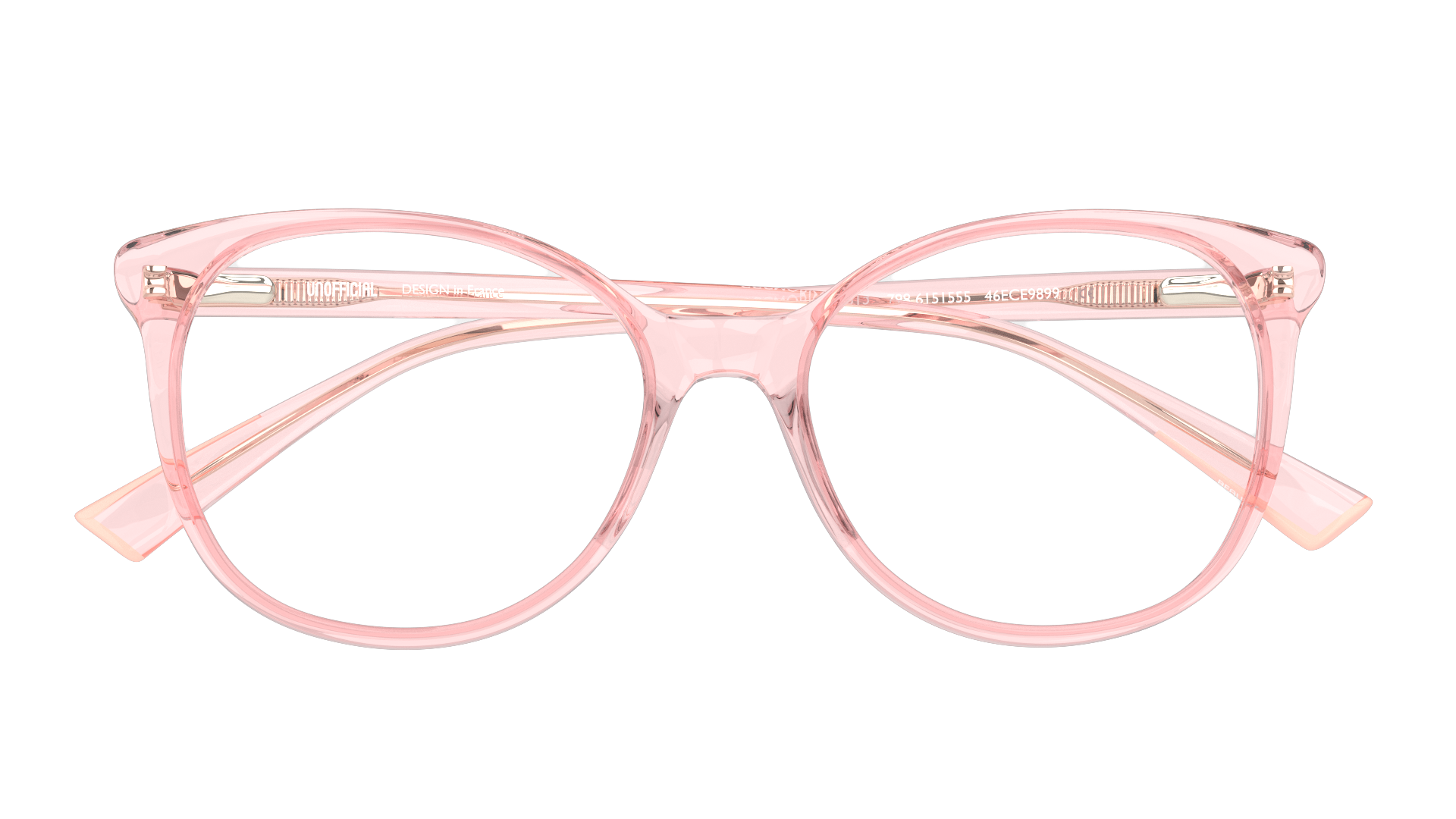 Folded Unofficial UNOF0002 (PX00) Glasses Transparent / Pink