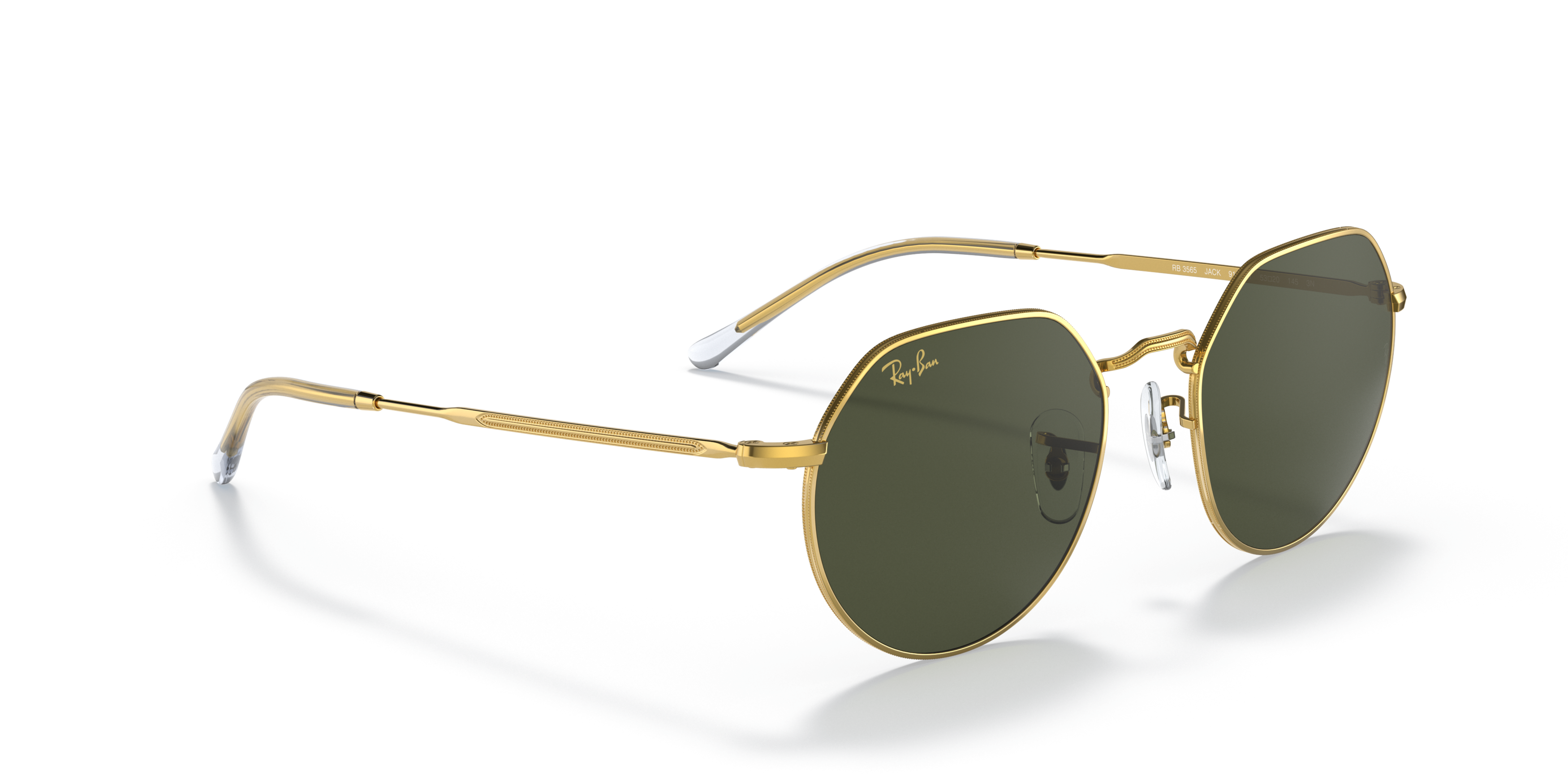 Angle_Right01 Ray-Ban Jack RB3565 919631 Groen / Goud