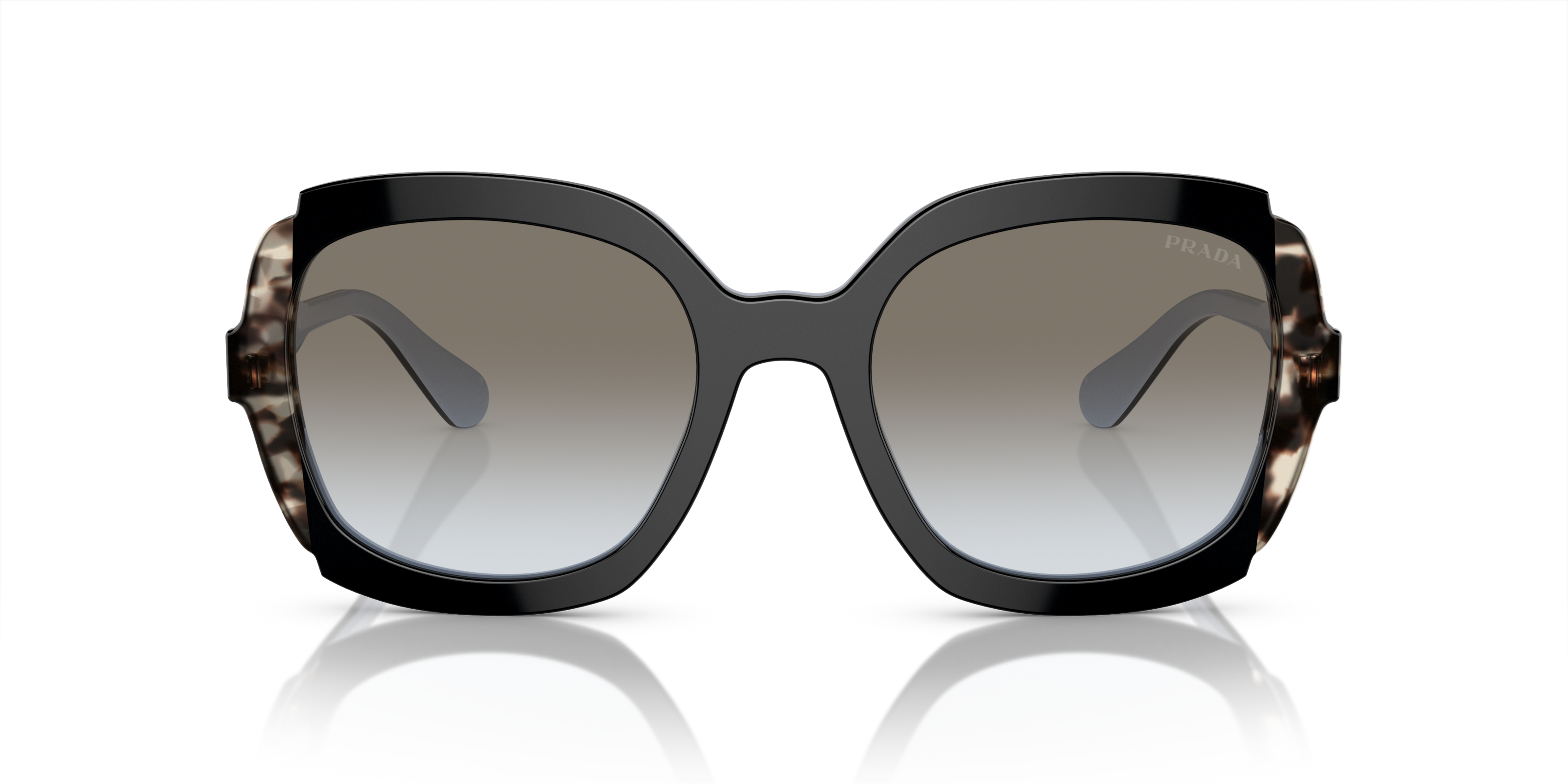 Front Prada PR 16US (KHR0A7) Sunglasses Grey / Black