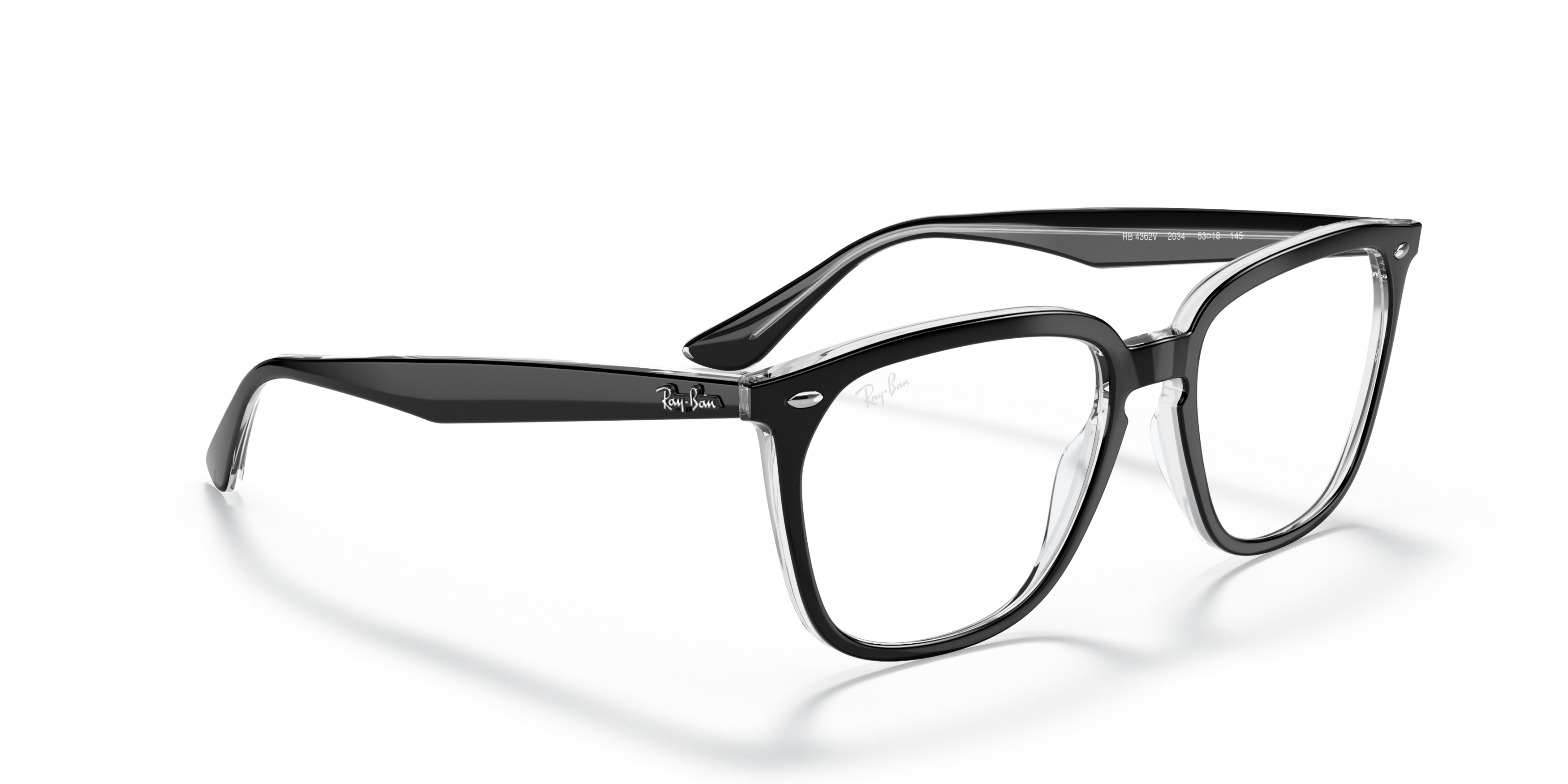 Angle_Right01 Ray-Ban RX 4362V (2034) Glasses Transparent / Black