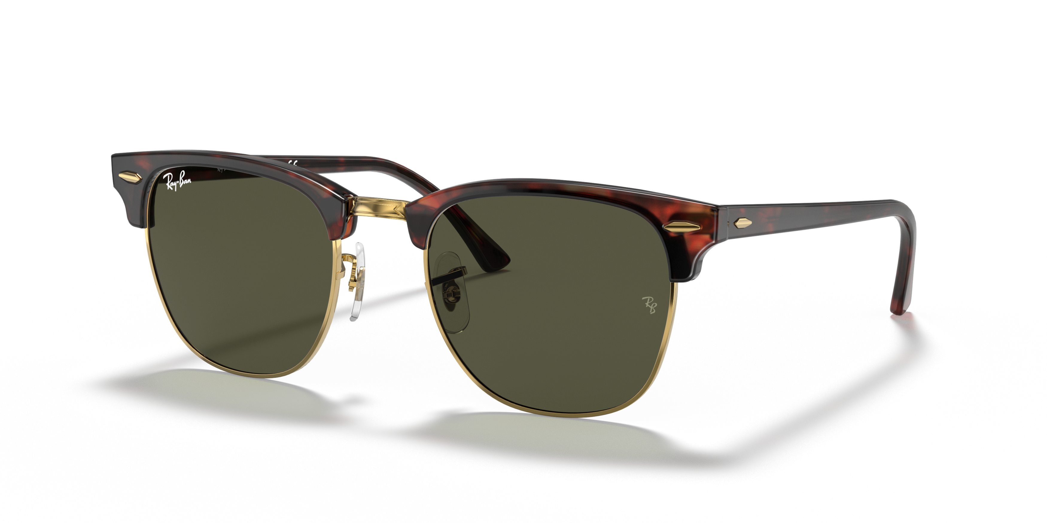 Angle_Left01 Ray-Ban Clubmaster Classic RB3016 W0365 Groen / Zwart
