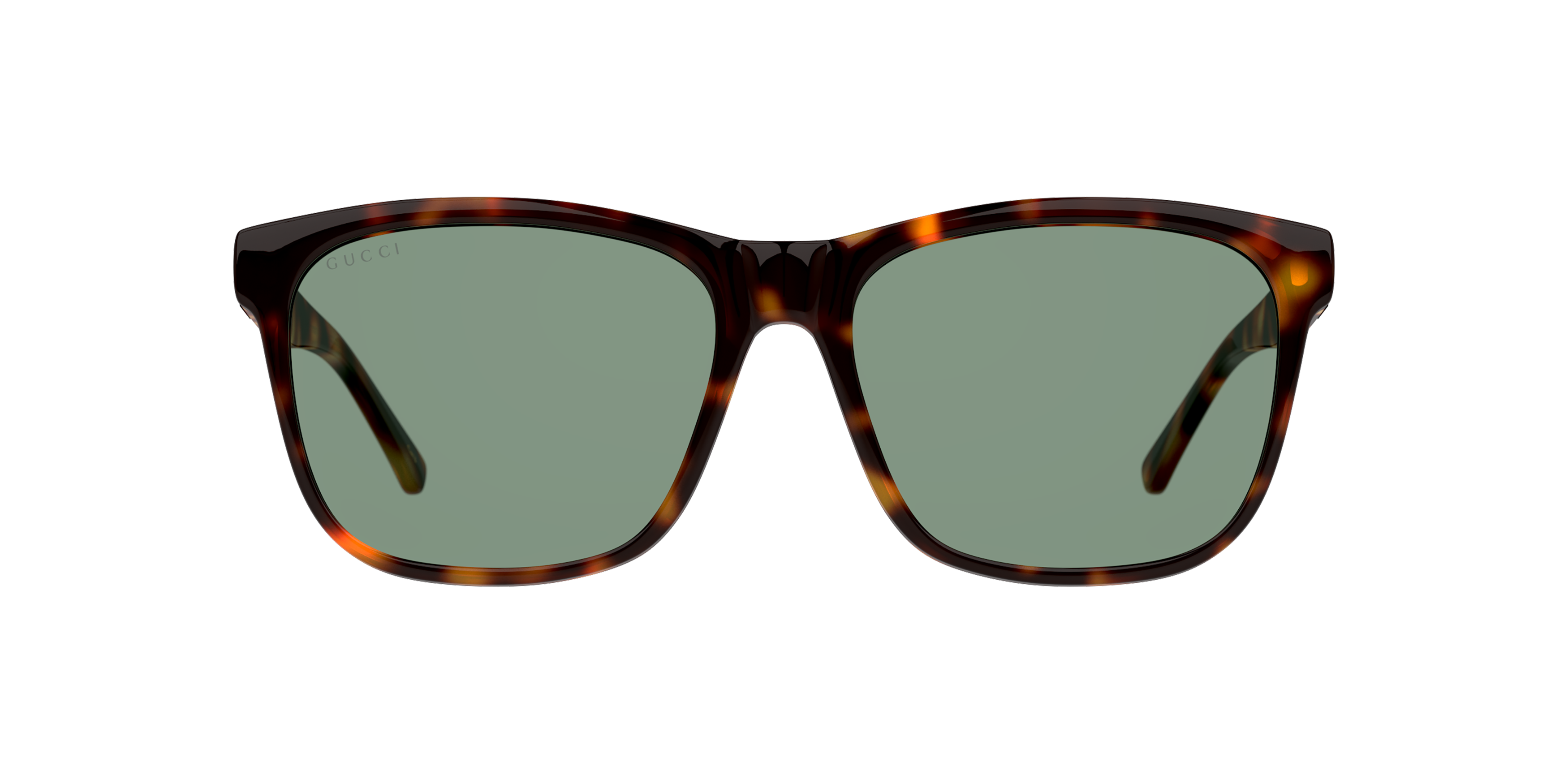 Front Gucci GG 0746S Sunglasses Green / Havana