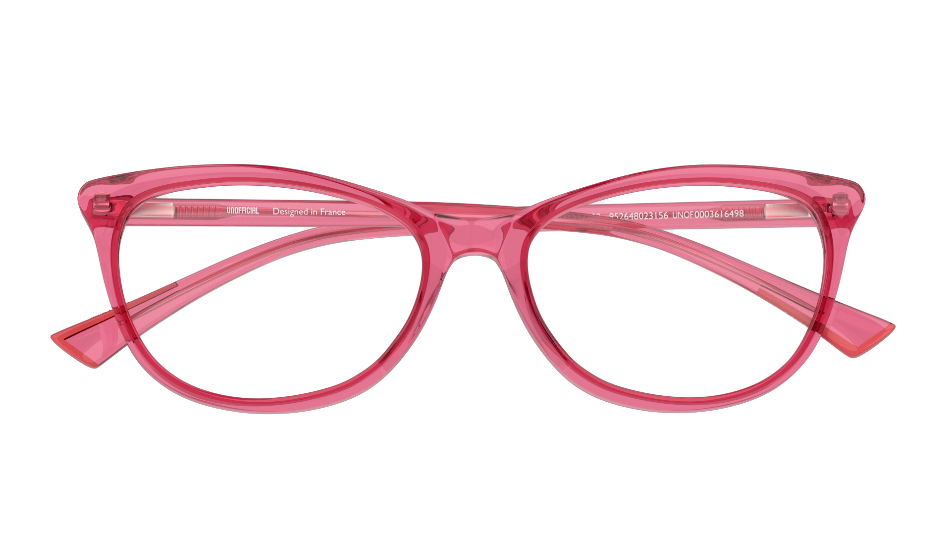 Folded Unofficial UNOF0003 (PT00) Glasses Transparent / Pink