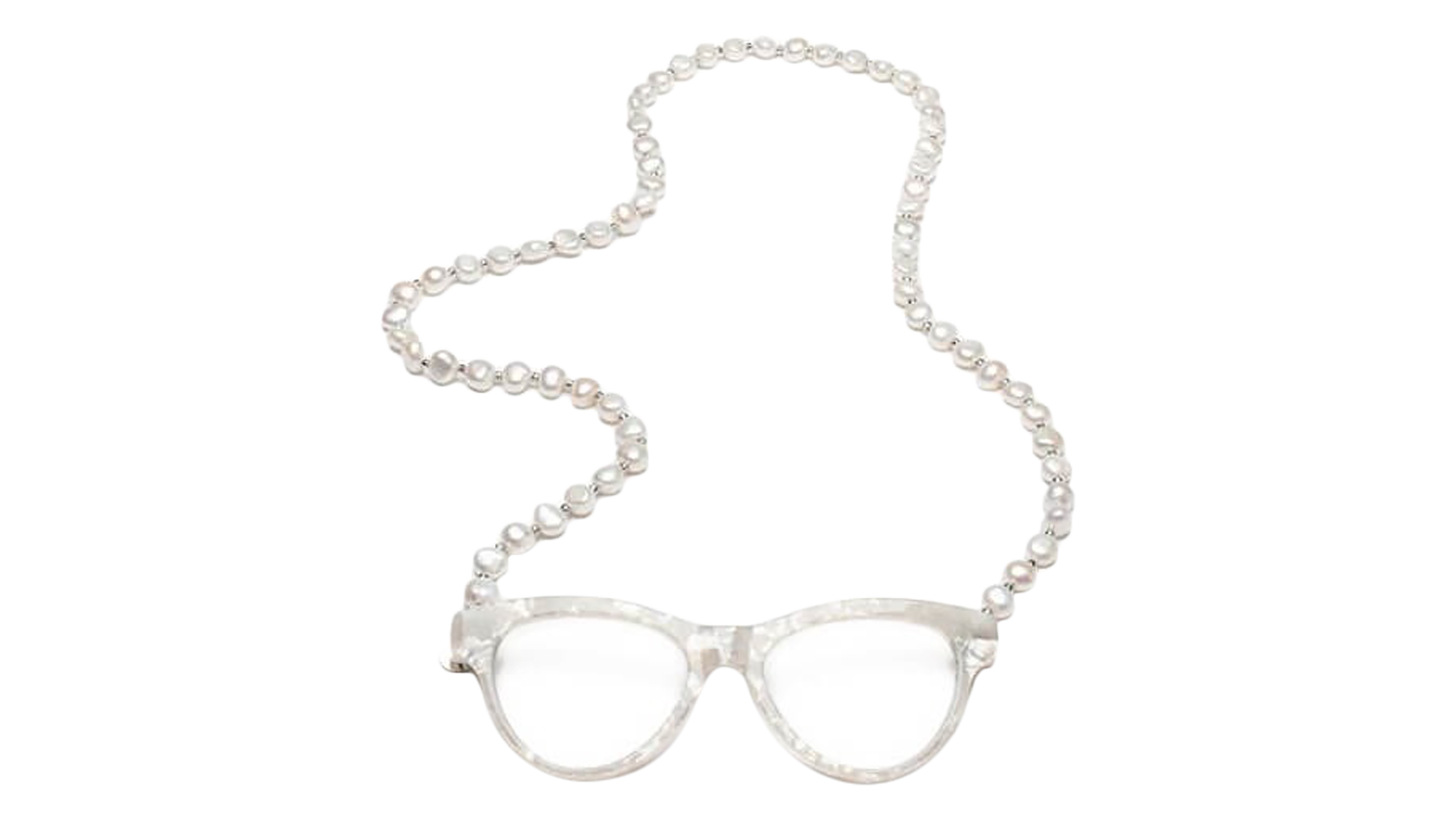 Front CotiVision Elements Pearls - Classic White (+1.00) Necklace Reading Glasses White +1.00