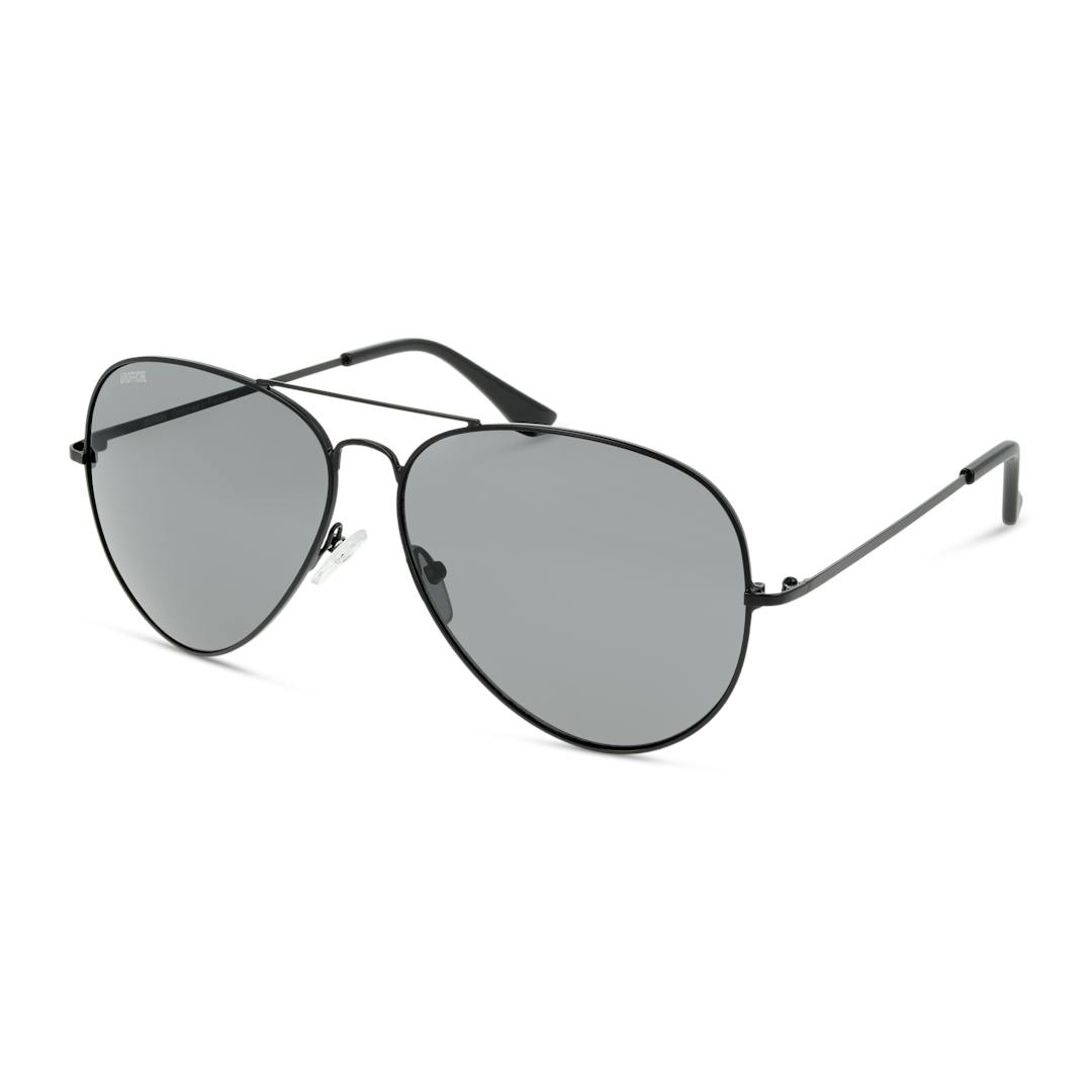 Unofficial UNSU0013 Lunettes de Soleil - Pilote Noir Gris - Possibilité de verres correcteurs - Adap