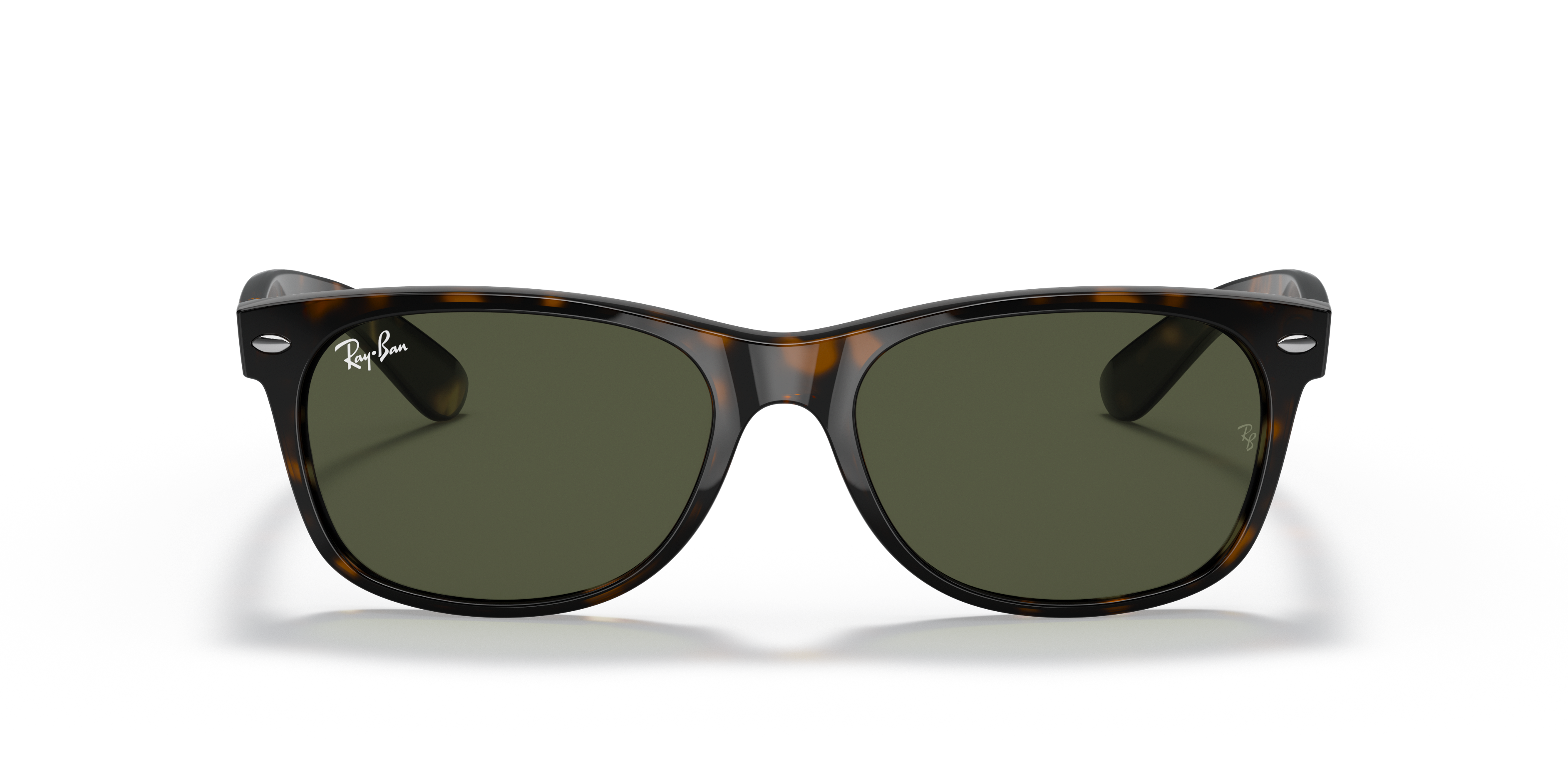 Front Ray-Ban New Wayfarer RB 2132 (902L) Sunglasses Green / Tortoise Shell