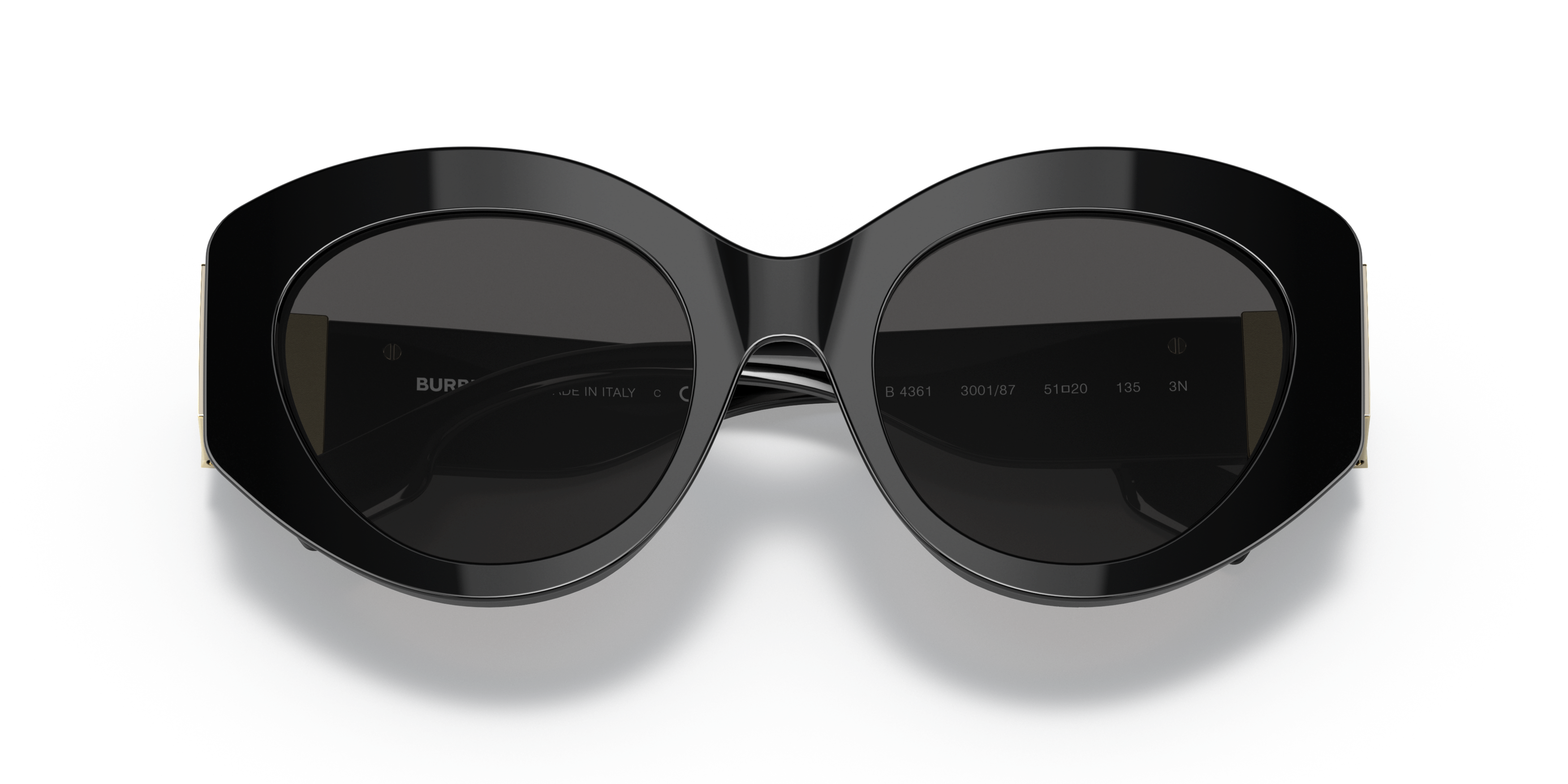 Folded Burberry BE 4361 (300187) Sunglasses Grey / Black