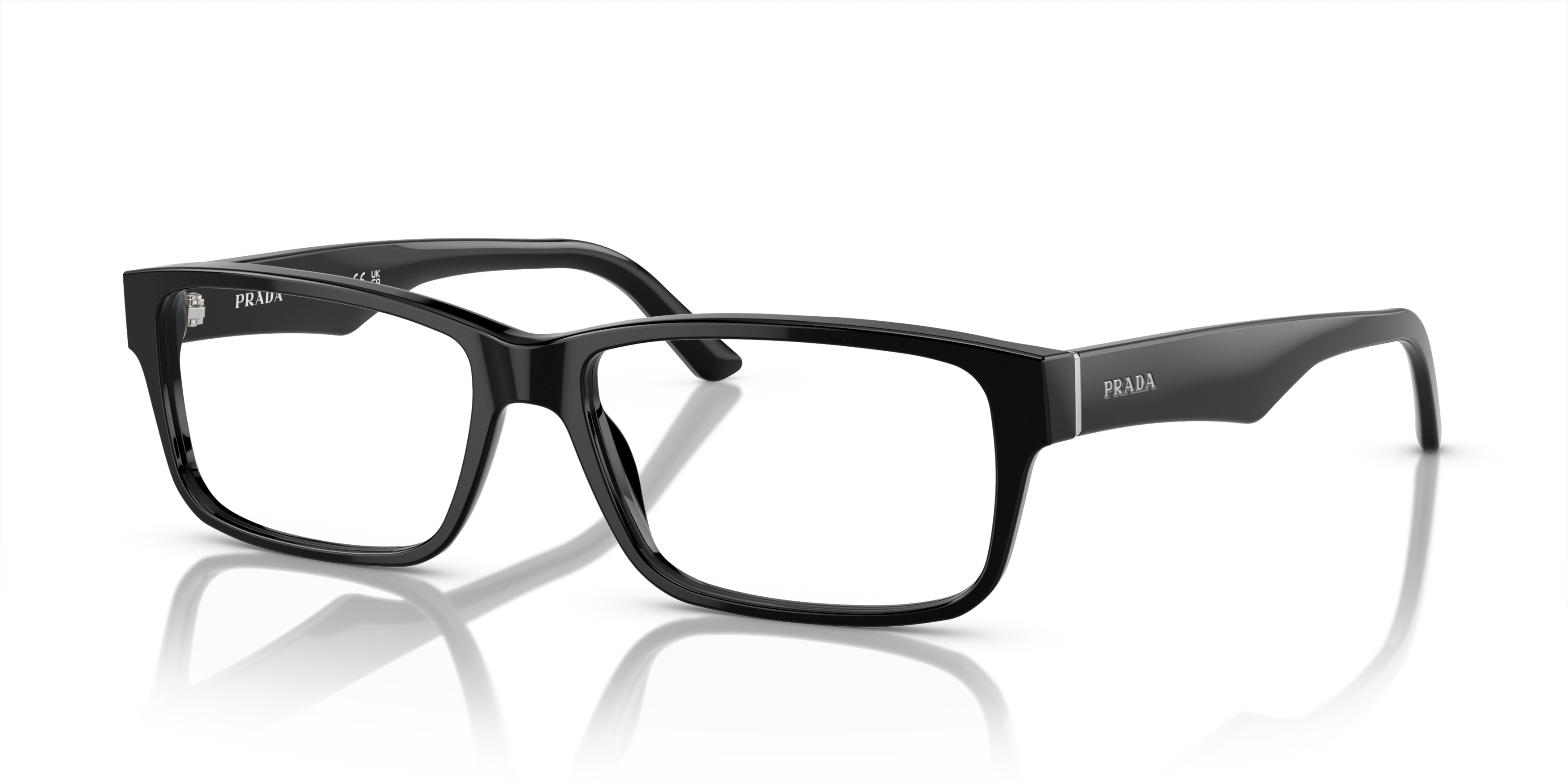 Angle_Left01 Prada PR 16MV (1AB1O1) Glasses Transparent / Black