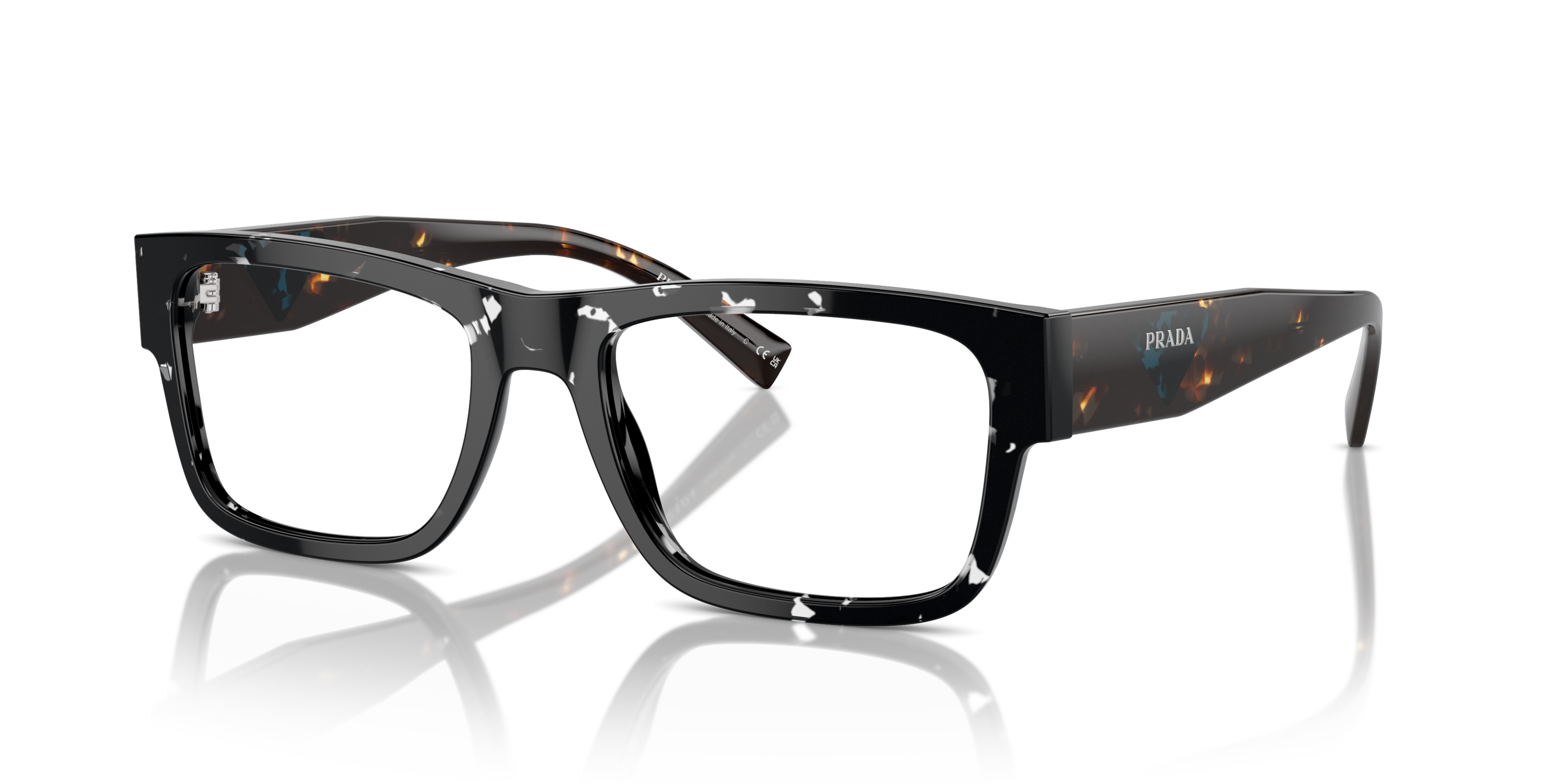 Angle_Left01 Prada PR 15YV Glasses Transparent / Black