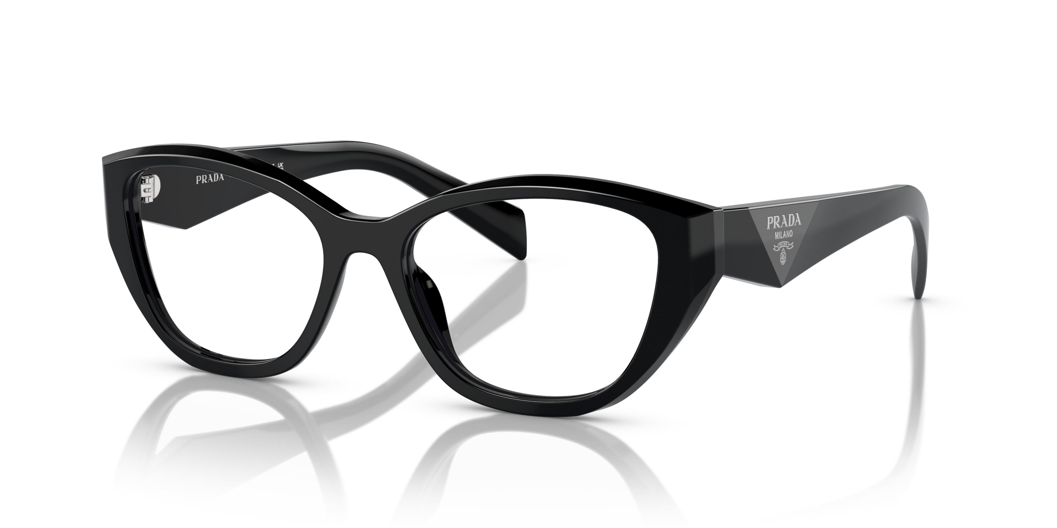 Angle_Left01 Prada PR 21ZV (16K1O1) Glasses Transparent / Black
