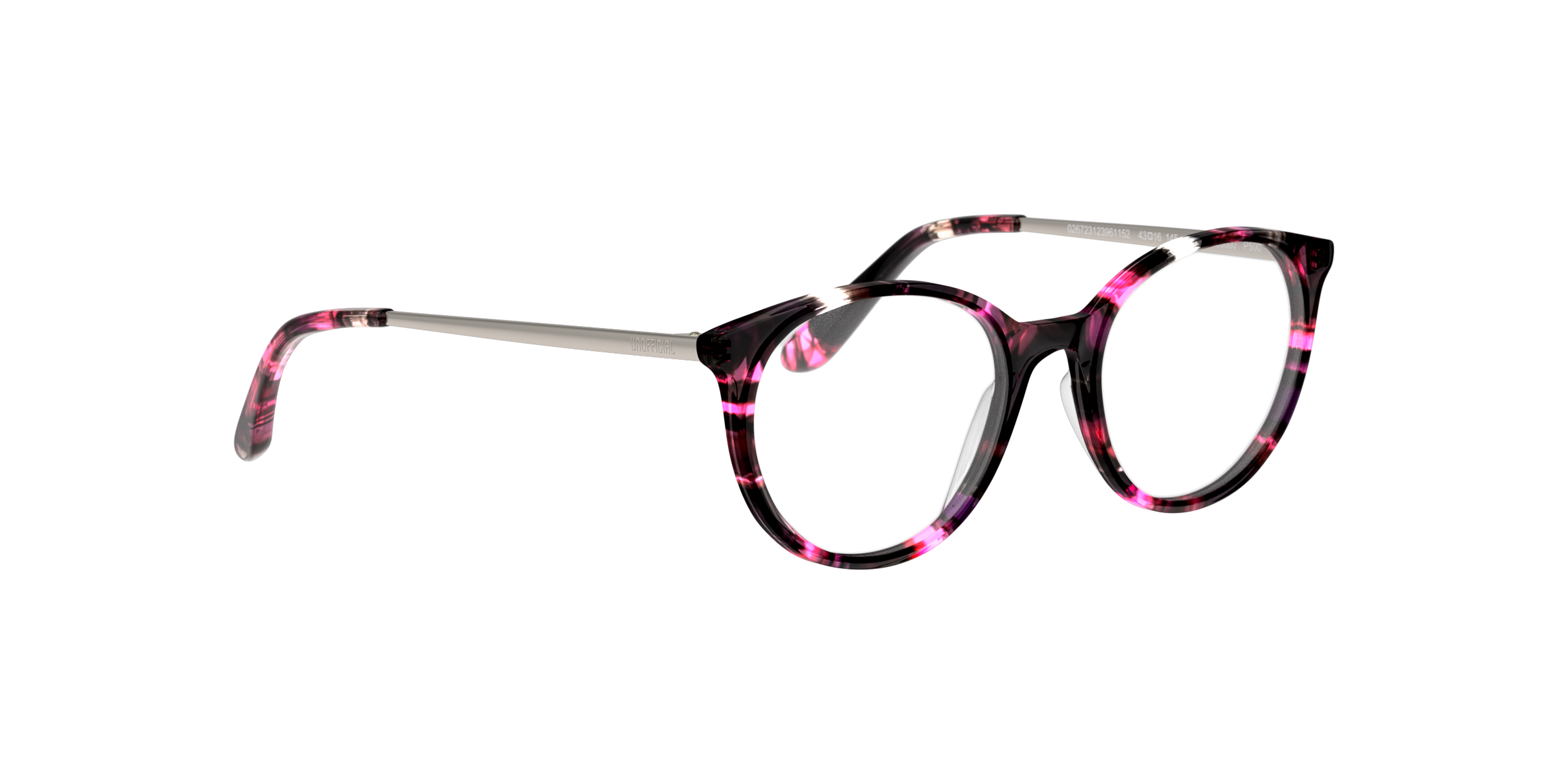 Angle_Right01 Unofficial UNOF0030 Glasses Transparent / Pink