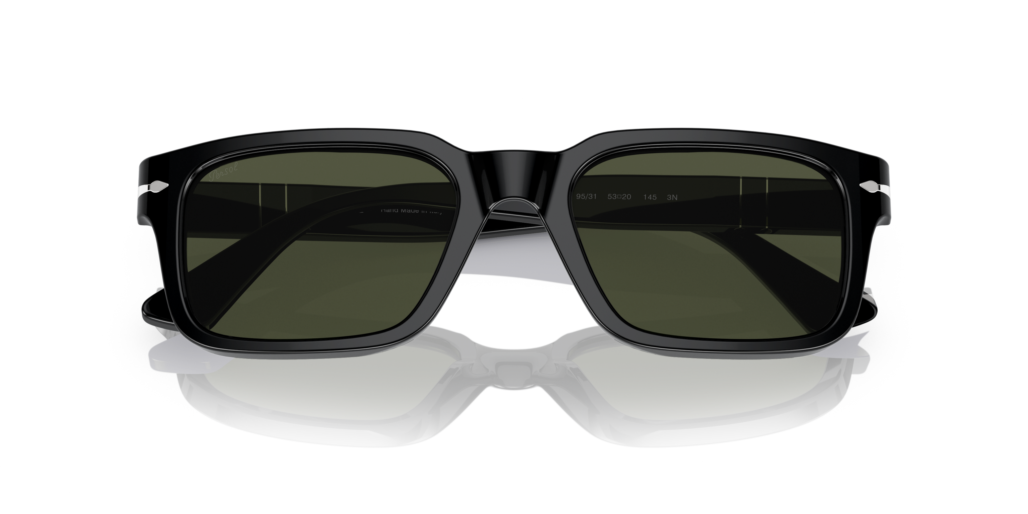 Folded Persol PO 3272S (95/31) Sunglasses Green / Black