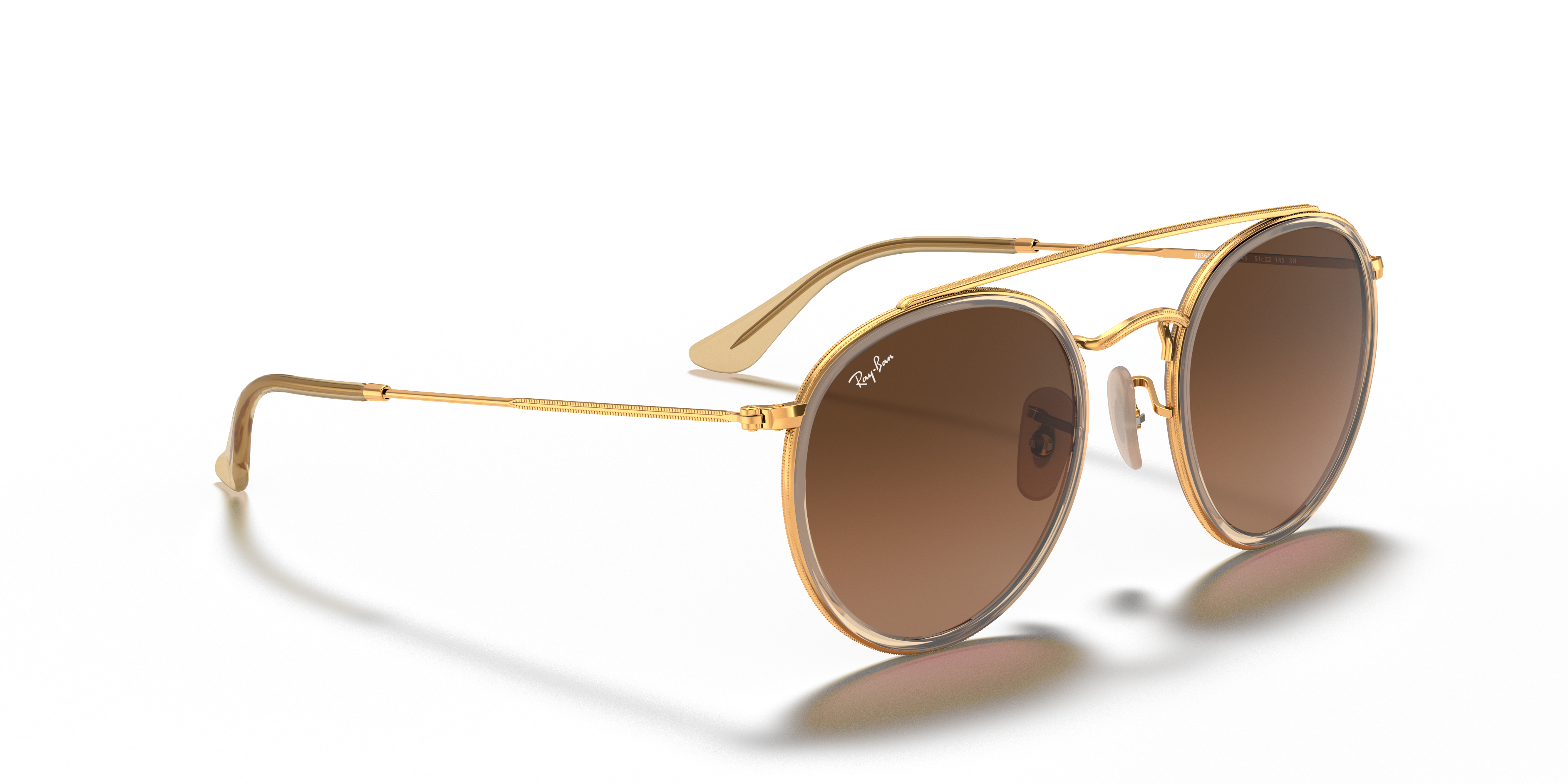 Angle_Right01 Ray-Ban RB 3647N (912443) Sunglasses Brown / Gold