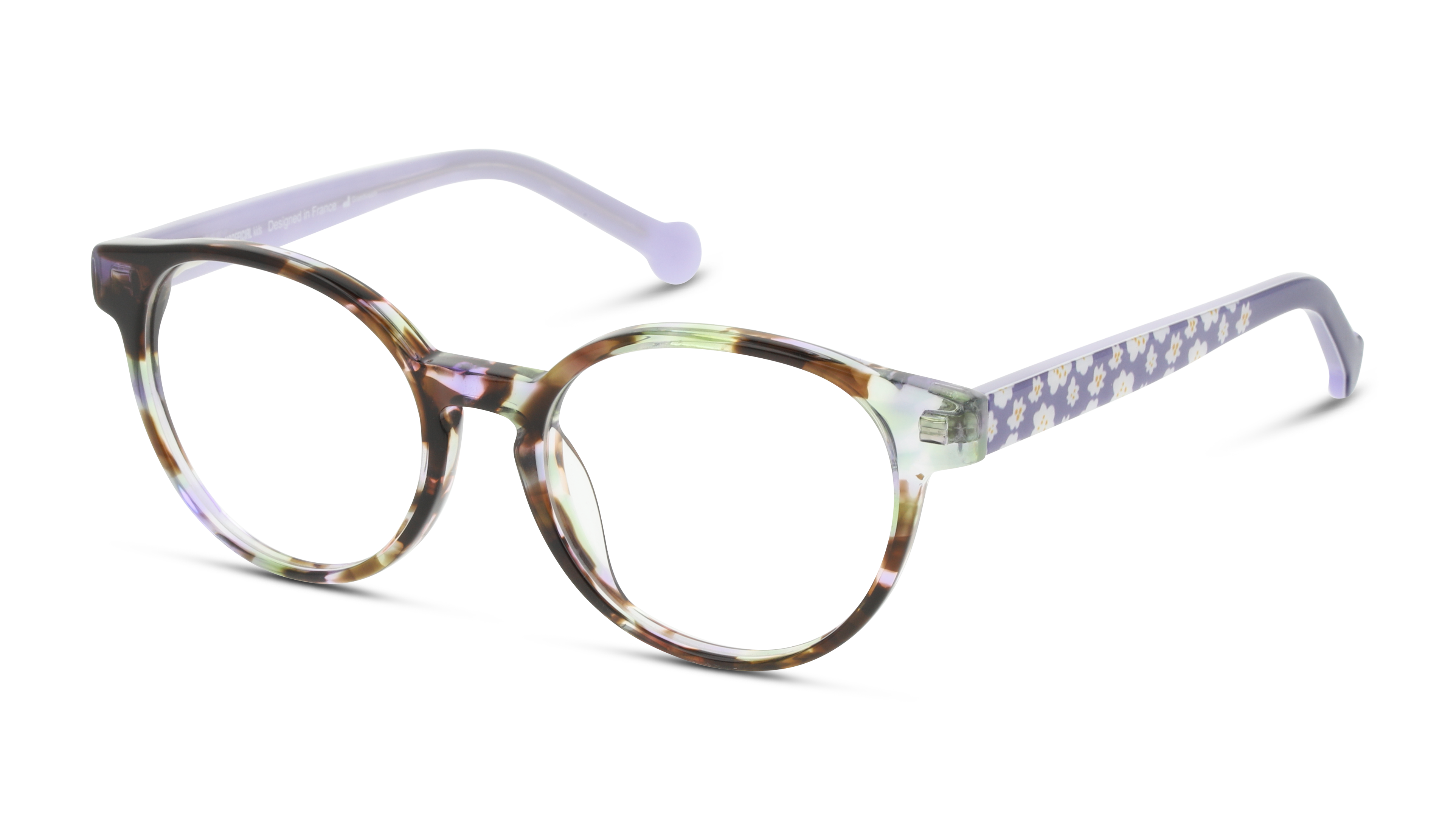 Angle_Left01 Unofficial UN OK0065 (HV00) Children's Glasses Transparent / Havana